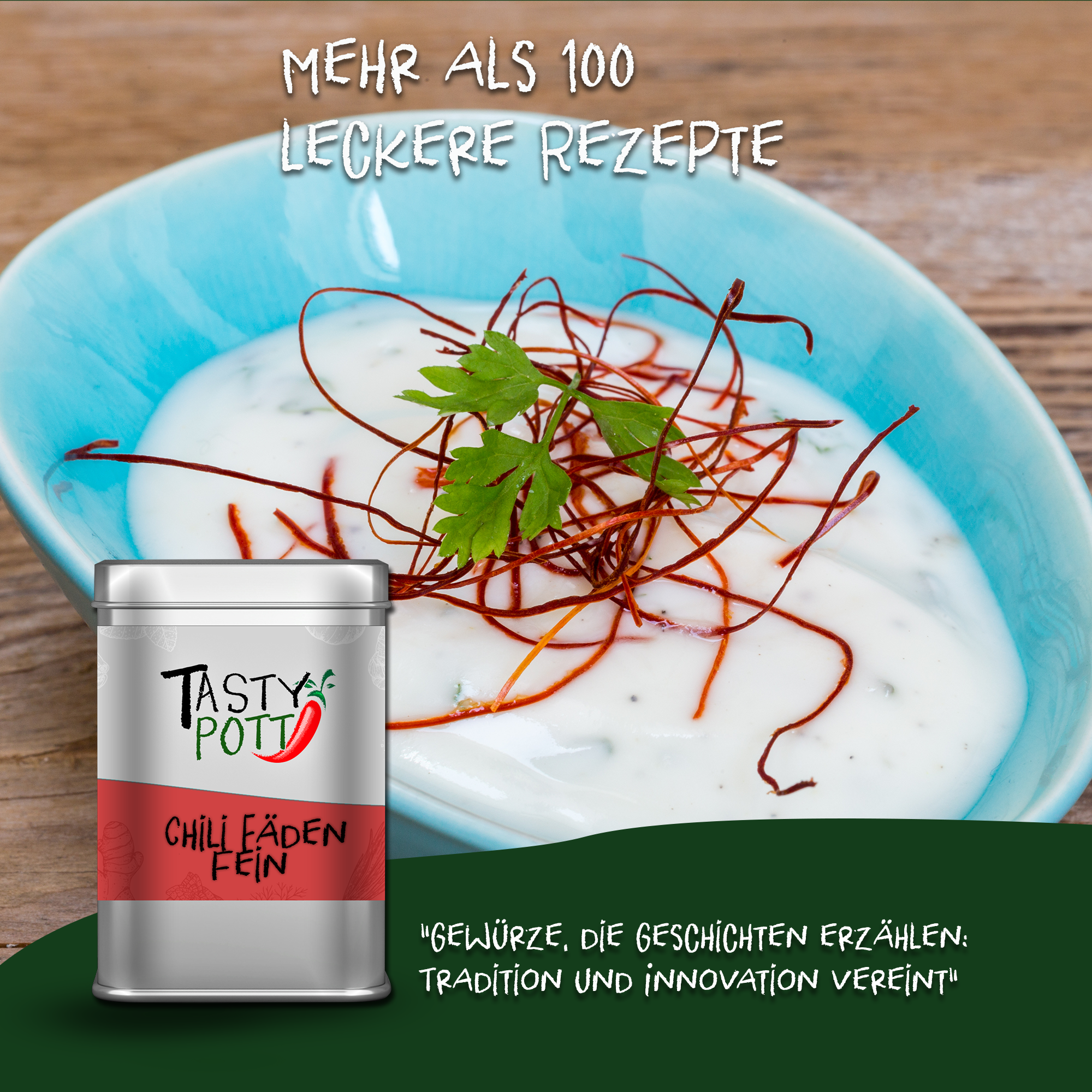 Tasty Pott Chili Fäden fein 10g Dose
