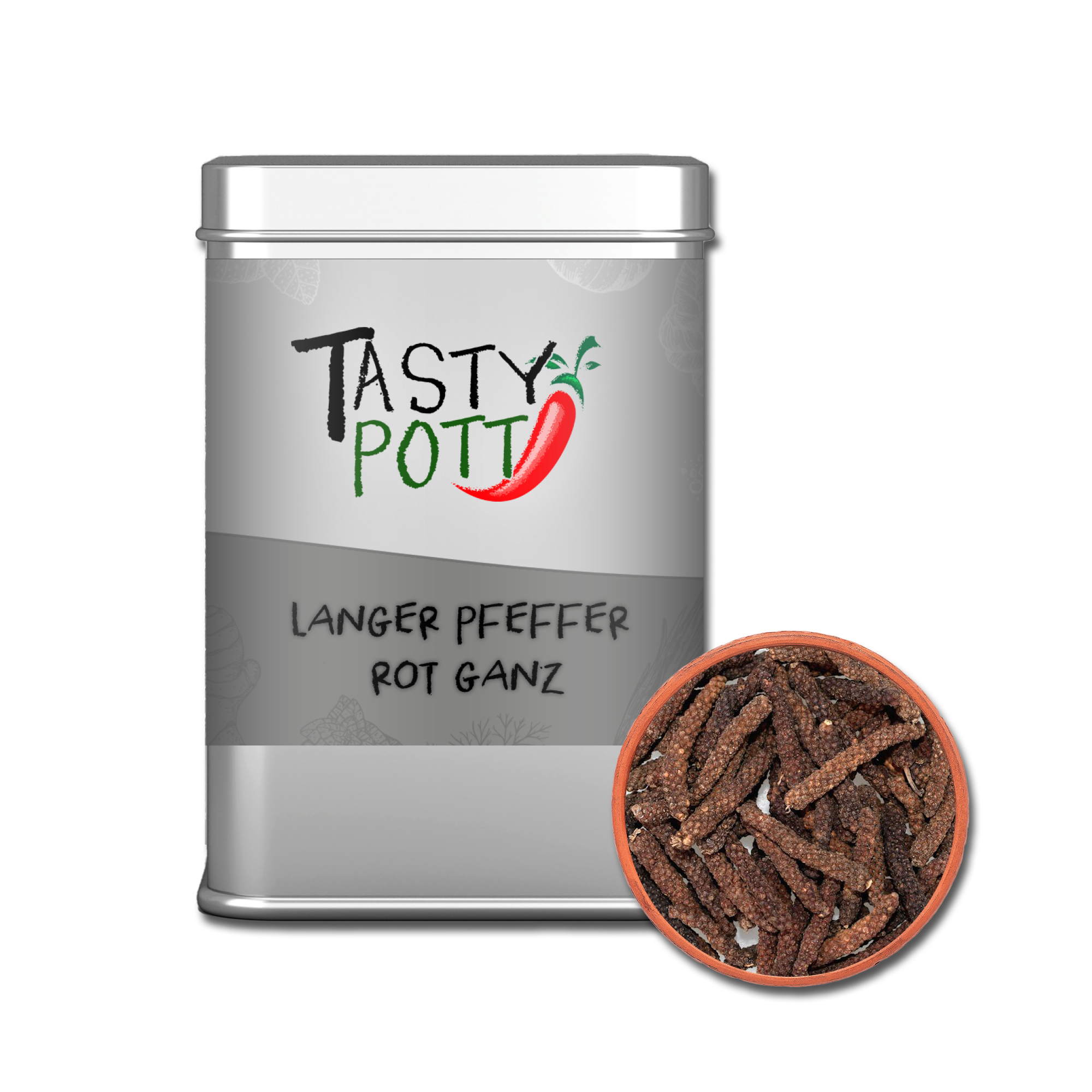Langer Pfeffer - Rot - 70g Dose von Tasty Pott Langer Pfeffer - Rot - 70g Dose von Tasty Pott