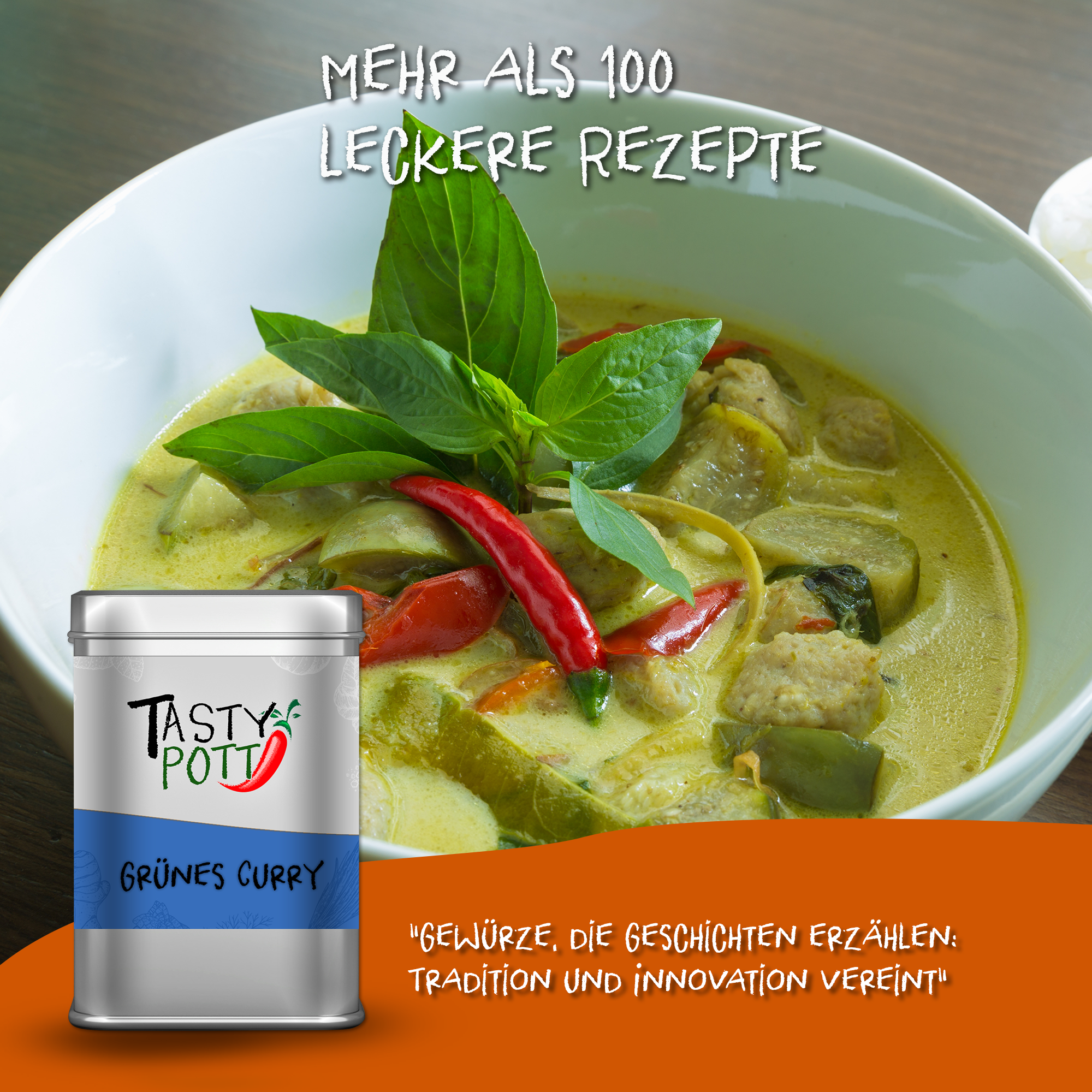 Grünes Curry Gewürz - Thai Curry | 60g Dose Tasty Pott  