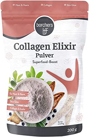 borchers Collagen Elixier Pulver | Hydrolysat Typ1 und 3 | Eiweiß-Pulver | Kollagenpulver | 200 g borchers Collagen Elixier Pulver | Hydrolysat Typ1 und 3 | Eiweiß-Pulver | Kollagenpulver | 200 g