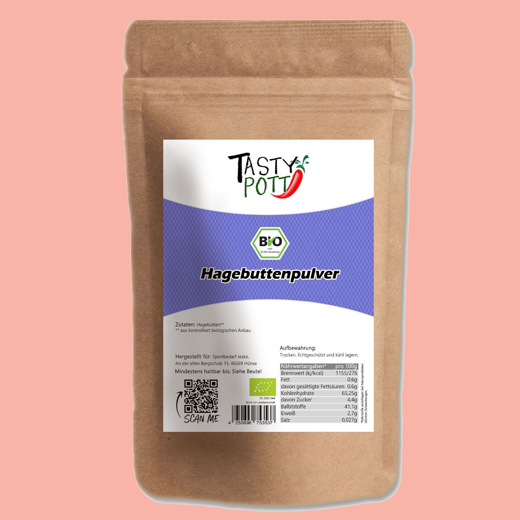 Bio Hagebuttenpulver - Bio Hagebutten gemahlen - 1kg von Tasty Pott
