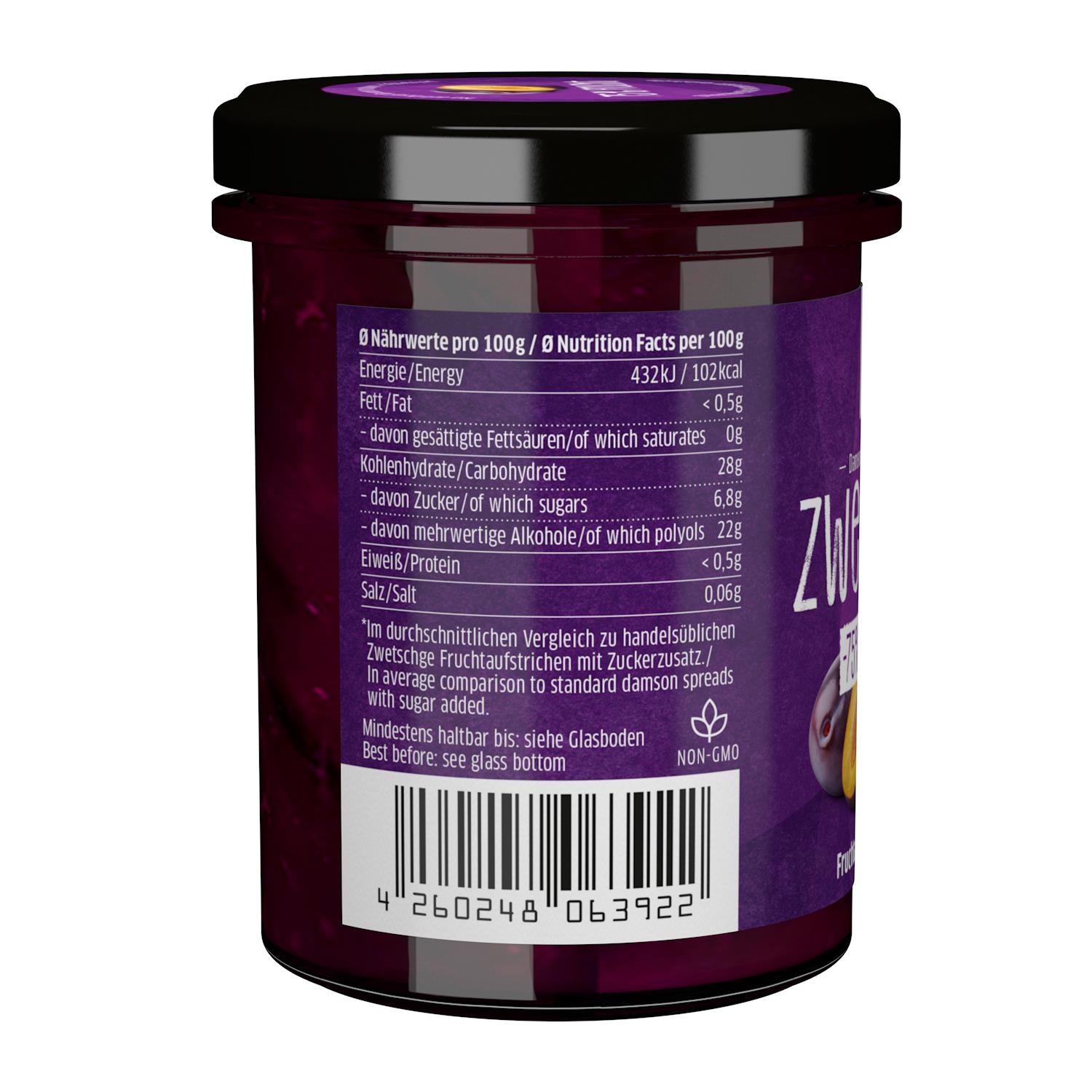 Xucker Fruchtaufstrich Zwetschge (75 % Frucht) 220g