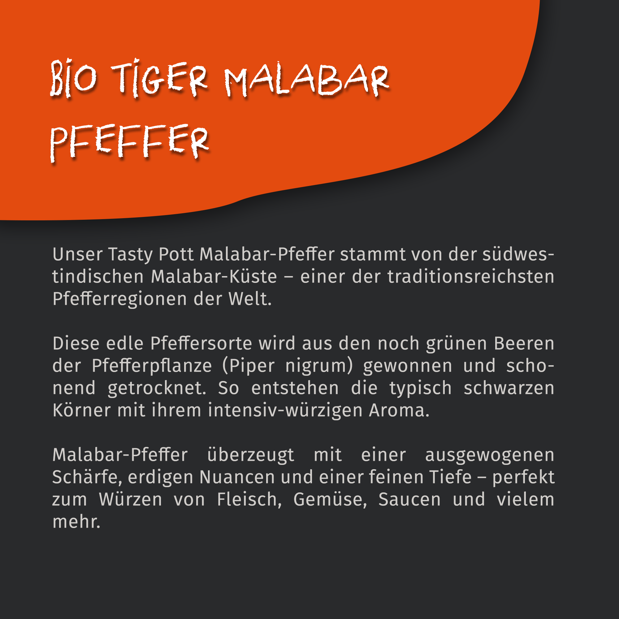 Tiger Bio Malabar Pfeffer schwarz - Tigerpfeffer ganz aus Indien | 100g Dose Tasty Pott   Tiger Bio Malabar Pfeffer schwarz - Tigerpfeffer ganz aus Indien | 100g Dose Tasty Pott