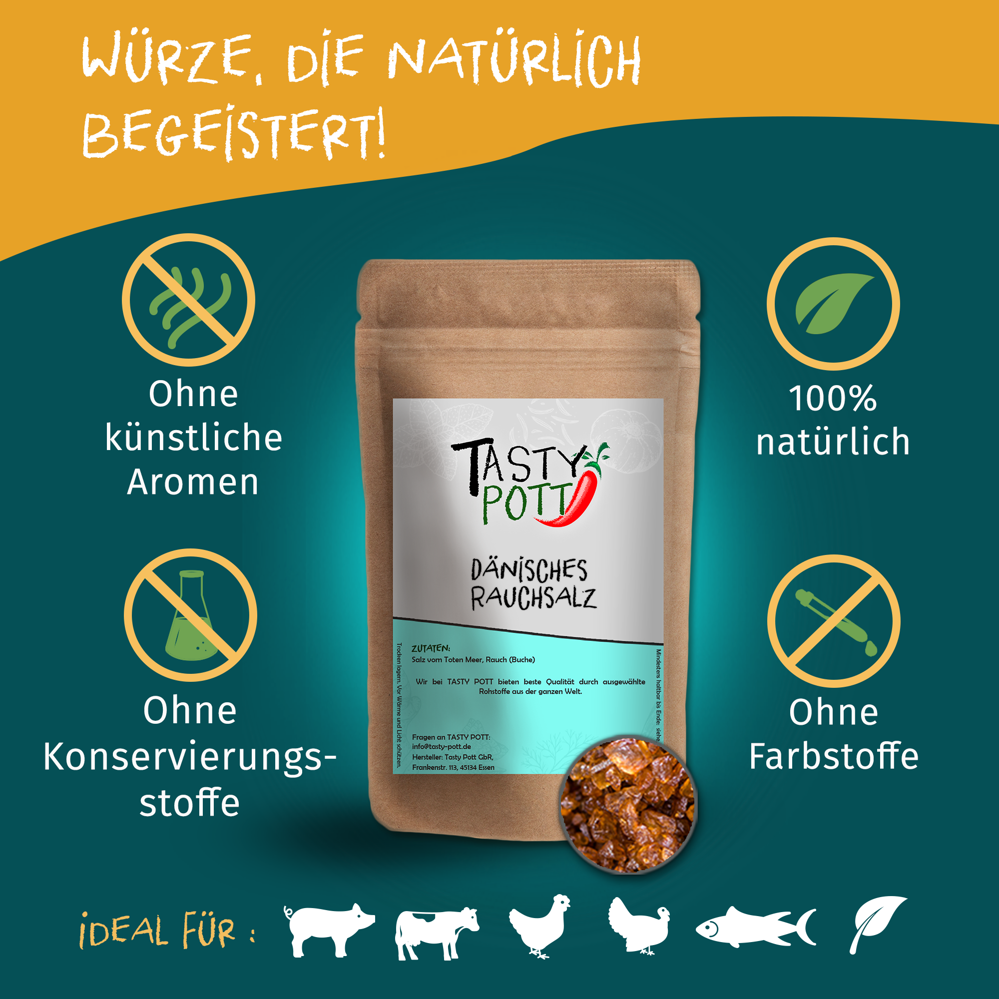 Rauchsalz - Dänisches Rauchsalz 150g von Tasty Pott