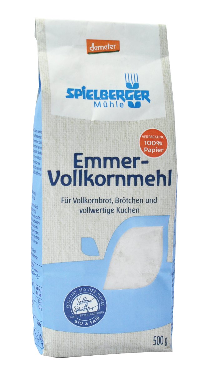 Spielberger Bio Emmer-Vollkornmehl, demeter (500g) Spielberger Bio Emmer-Vollkornmehl, demeter (500g)