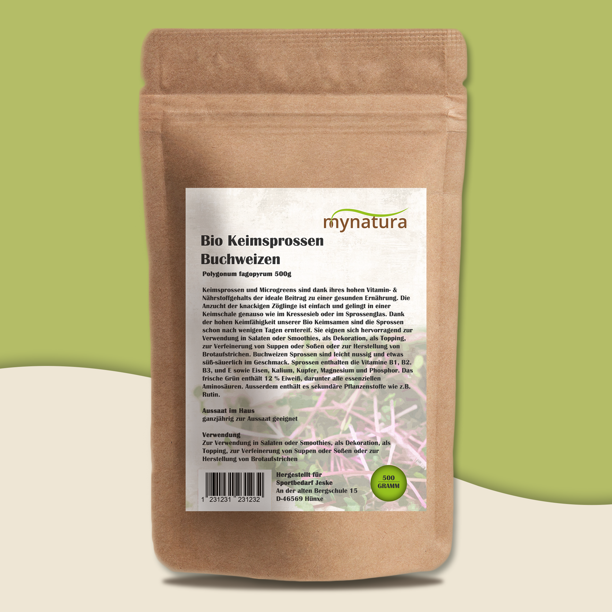 Mynatura Bio Keimsprossen Buchweizen Gemüse (500g)