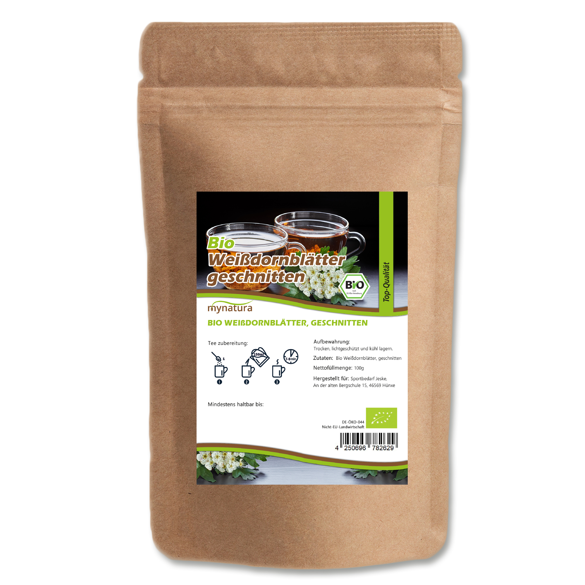 Mynatura BIO Weissdorn Tee (Weissdornblätter mit Blüten geschnitten)