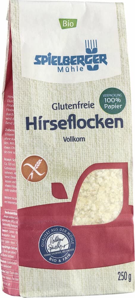 Spielberger Bio Glutenfreie Hirseflocken, kbA (250g) Spielberger Bio Glutenfreie Hirseflocken, kbA (250g)