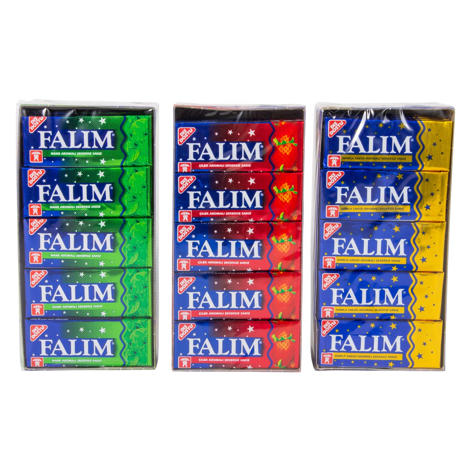 Damla Sakiz Kaugummi, Sakiz mit Minzaroma, Cilek Sakiz mit Erdbeer  ohne Zucker