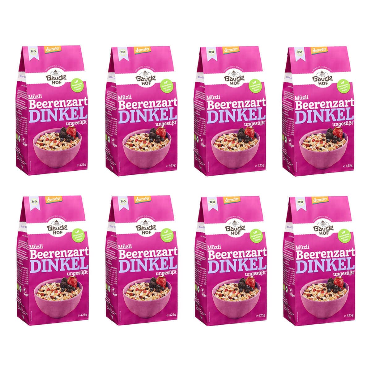 Bauckhof Bio Dinkelmüsli Beerenzart (4x425g)