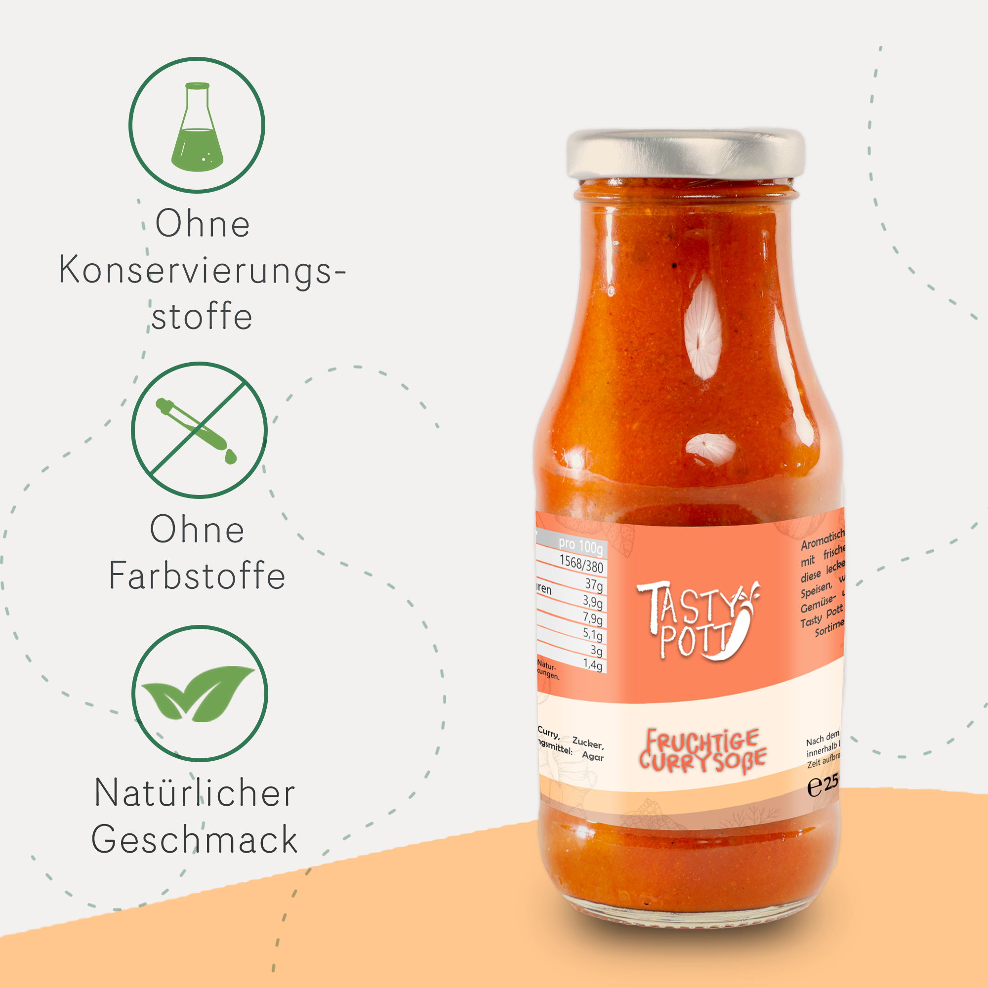 Tasty Pott Fruchtige Currysoße 250ml Flasche