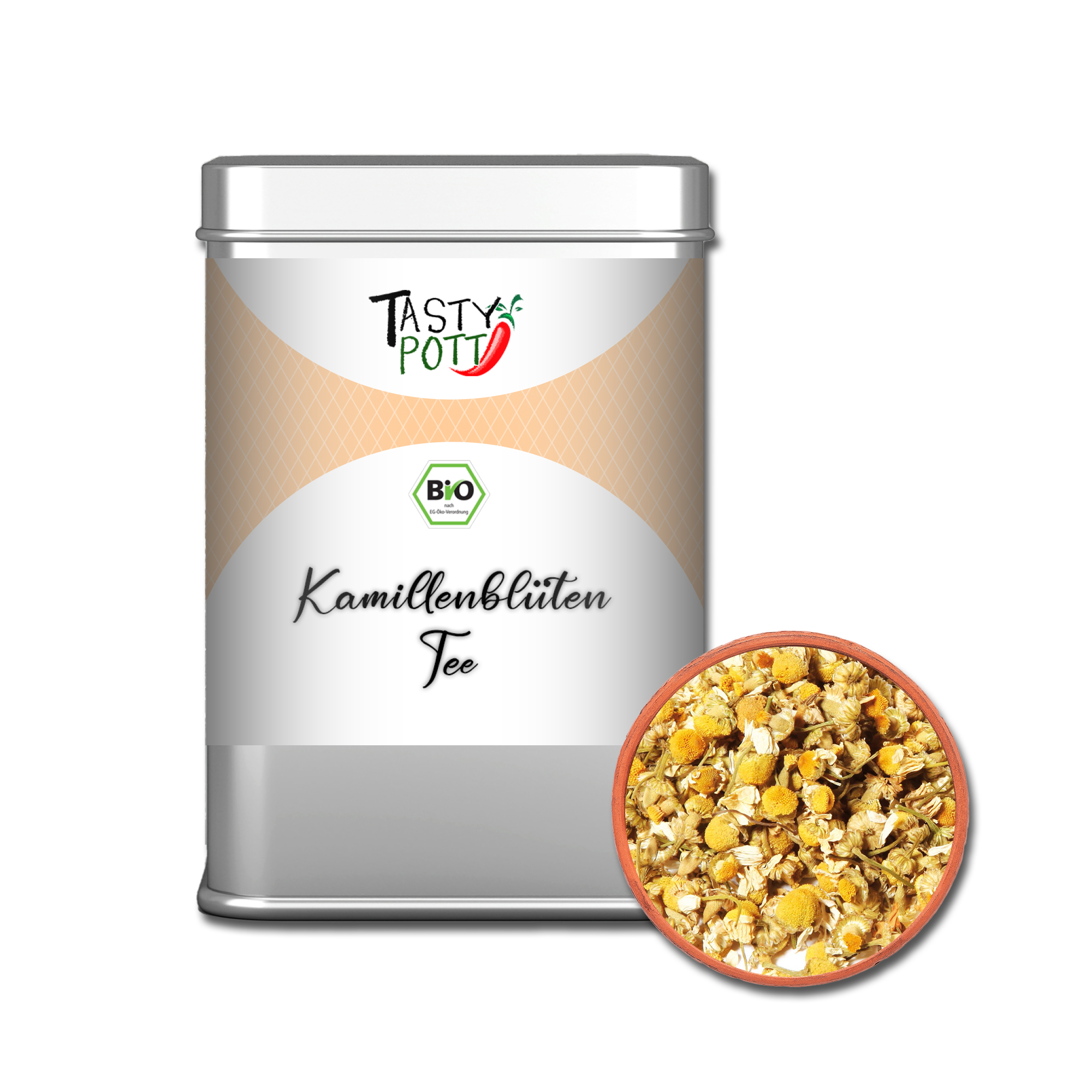 Bio Kamillenblüten Tee - lose Kamillentee - 20g Dose Tasty Pott