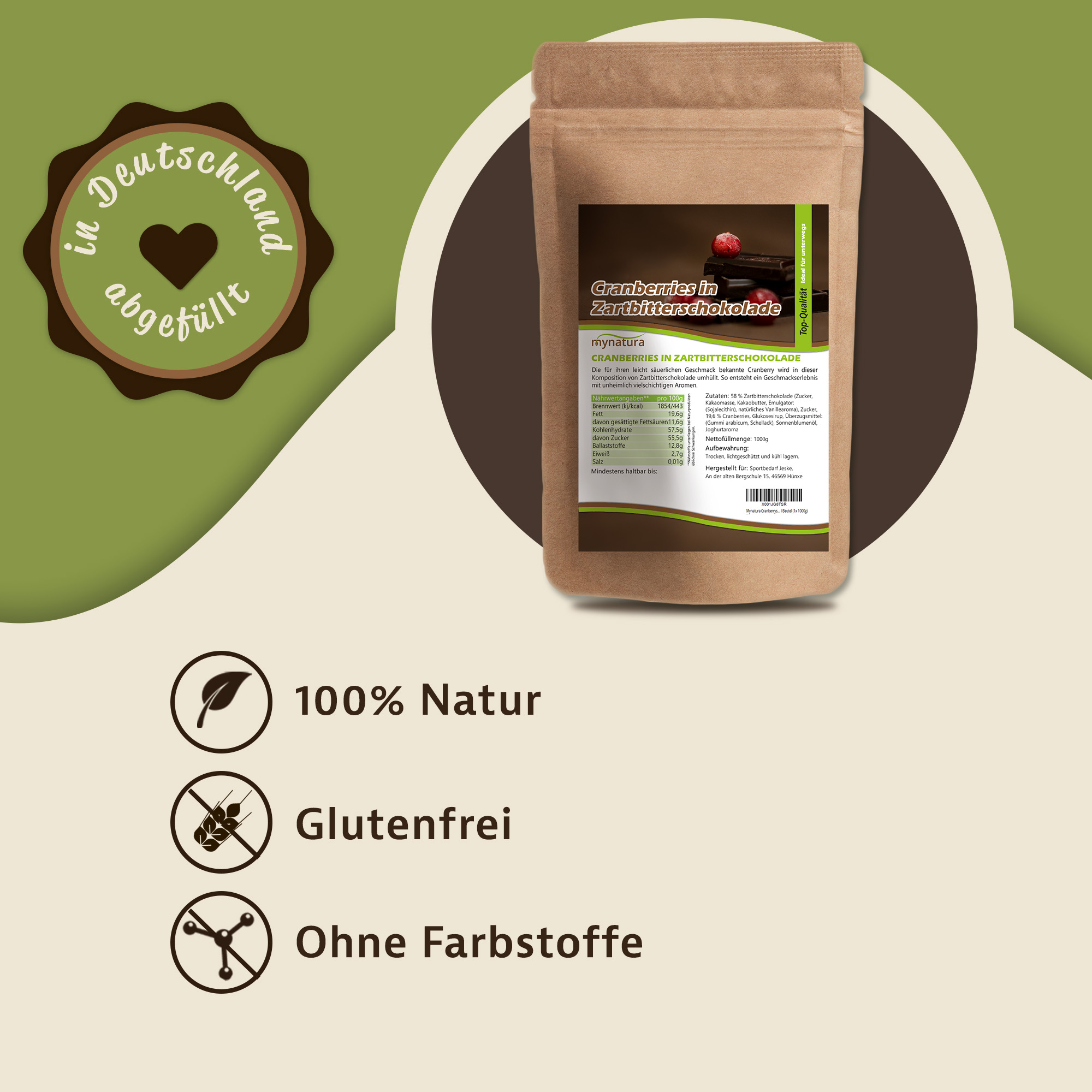 Cranberries in Zartbitterschokolade – fruchtig-herber Genuss mit natürlichen Zutaten