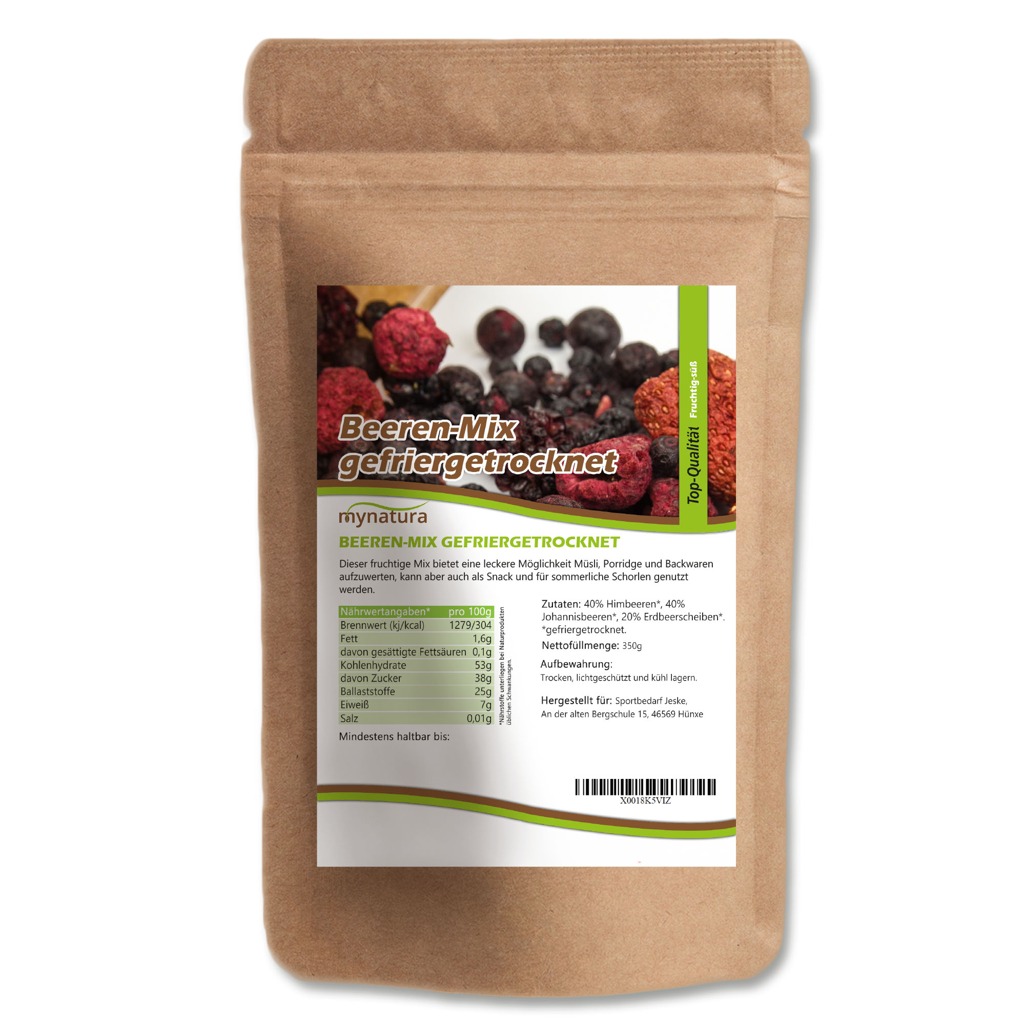 Mynatura Beeren-Mix – Gefriergetrocknete Beeren im 350g Beutel | Knusprig & fruchtig ohne Zusätze Mynatura Beeren-Mix – Gefriergetrocknete Beeren im 350g Beutel | Knusprig & fruchtig ohne Zusätze