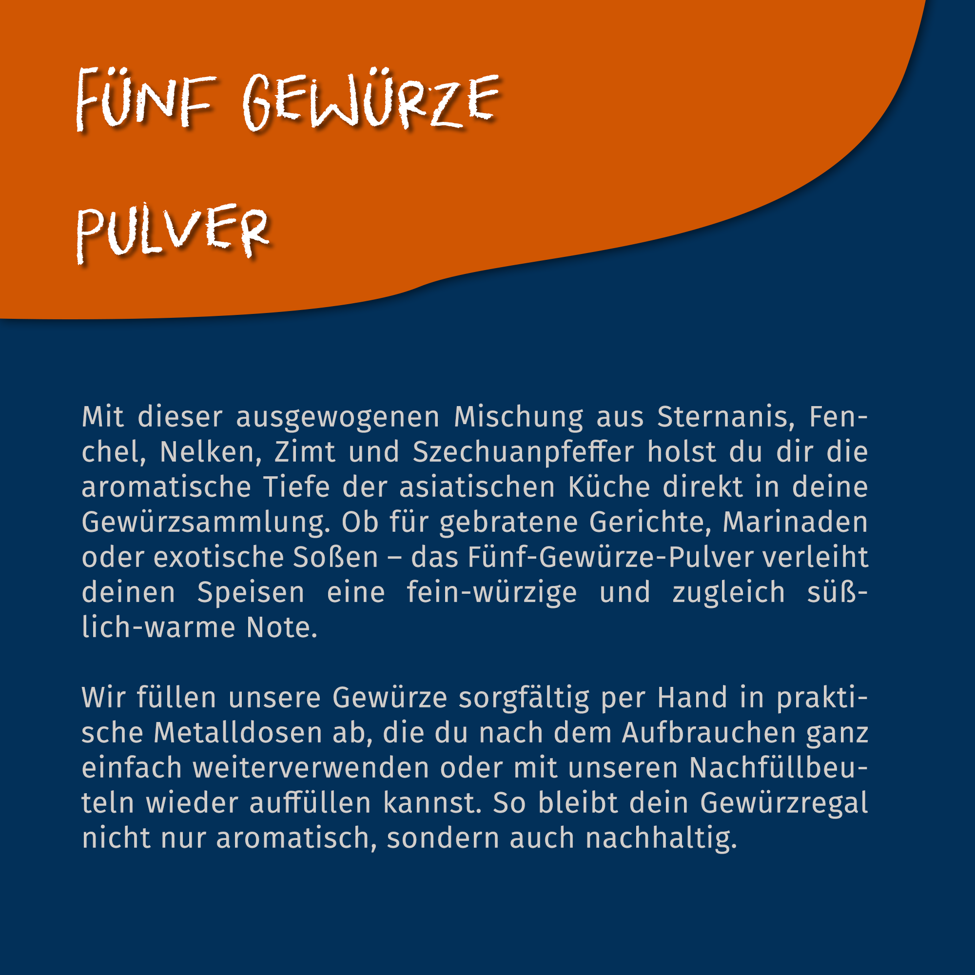 Fünf Gewürze Pulver Mischung - 80g Dose Tasty Pott