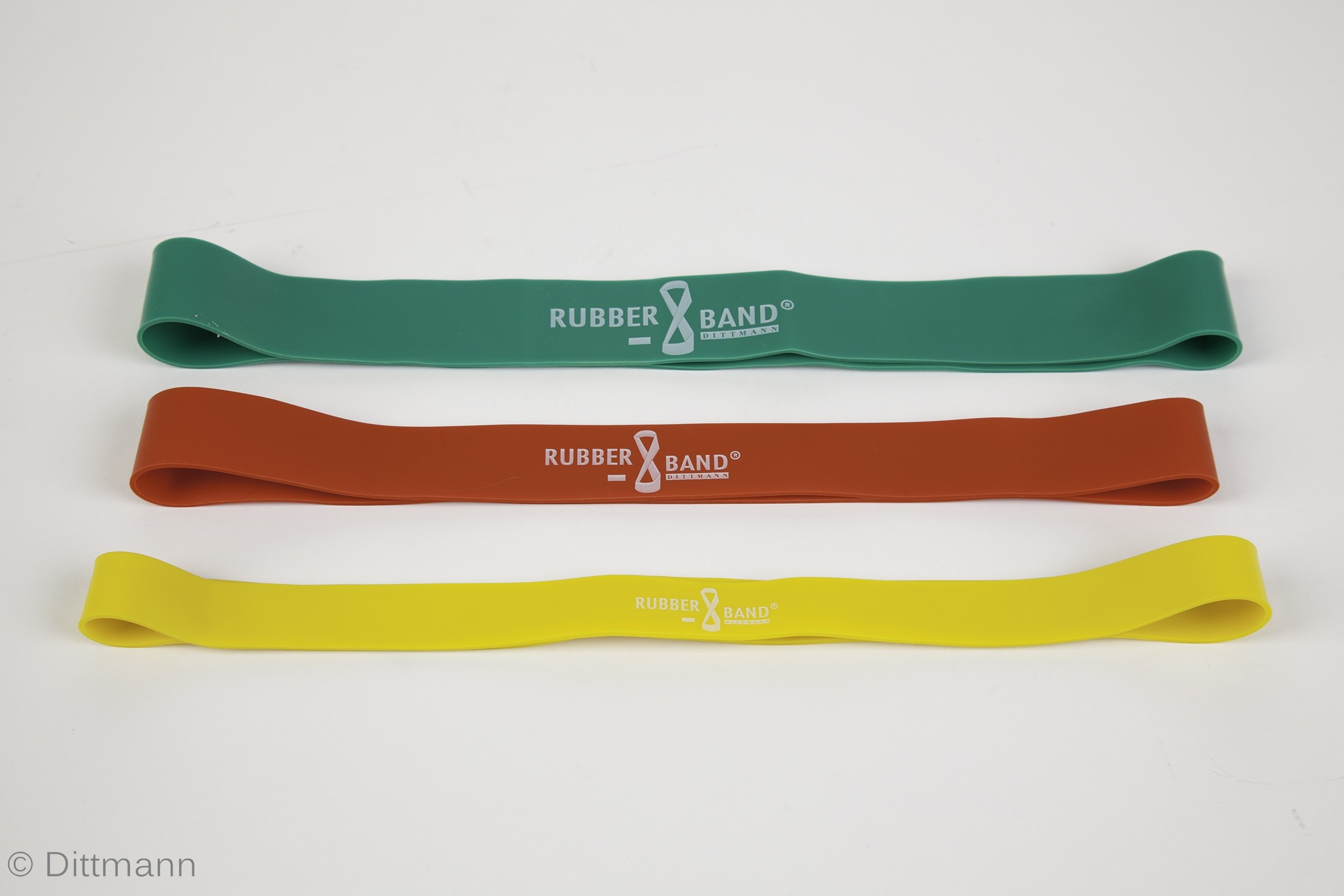 Dittmann BodyTube Gymnastikband Fitnessband mit Plastikgriffen+ Bonus Rubberband