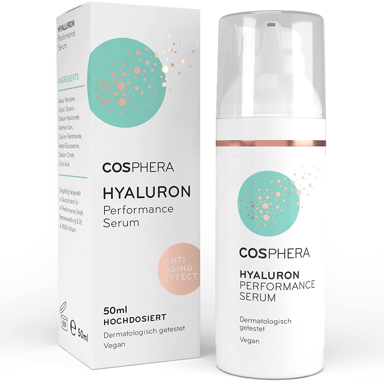 Cosphera - Hyaluron Performance Serum hochdosiert 50 ml - Hyaluronsäure Konzentrat Gel für Gesicht, Cosphera - Hyaluron Performance Serum hochdosiert 50 ml - Hyaluronsäure Konzentrat Gel für Gesicht,