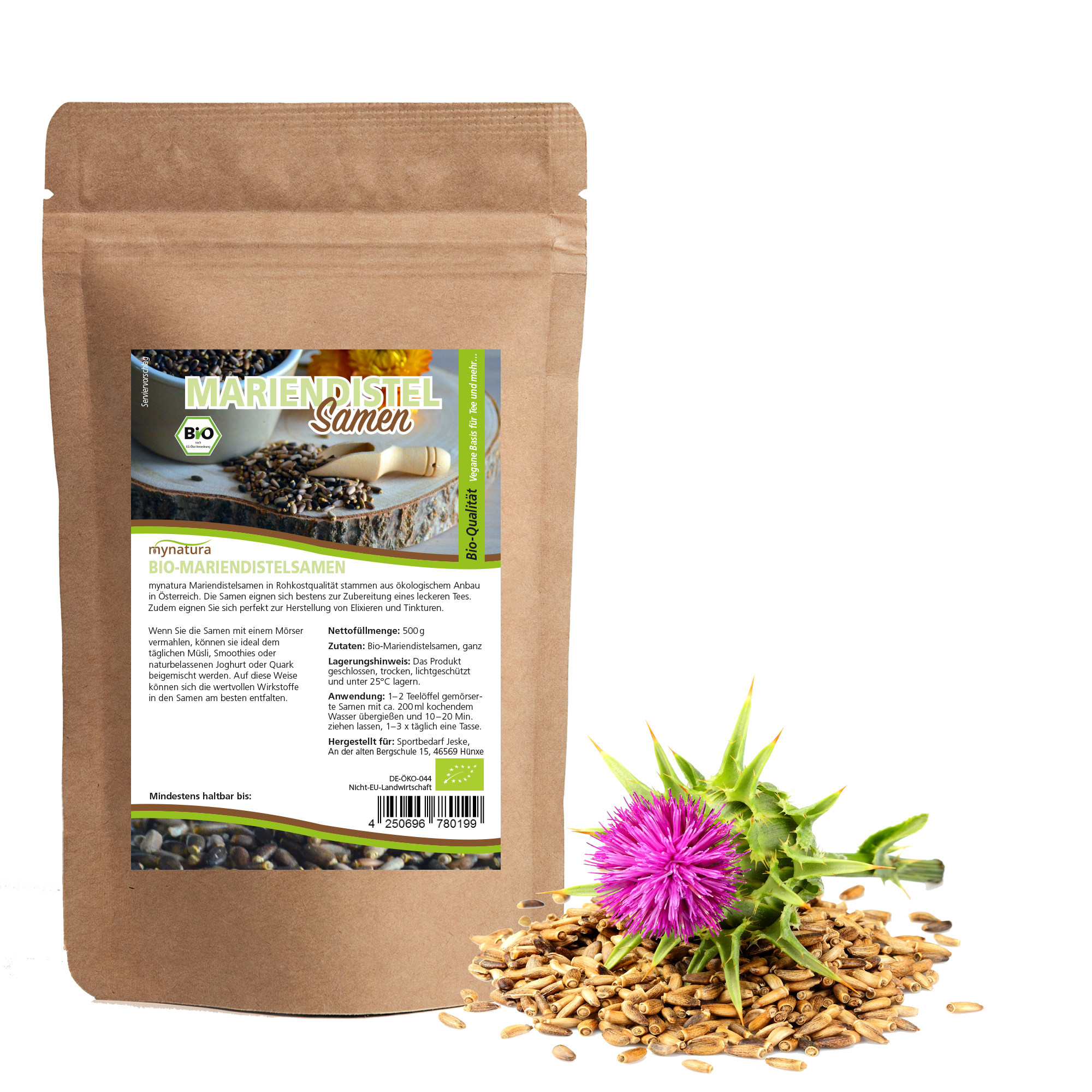 Mynatura Bio Tee Set 2 I Bio Mariendistel Samen I Bio Brennnessel Samen I Löwenzahn Wurzelpulver