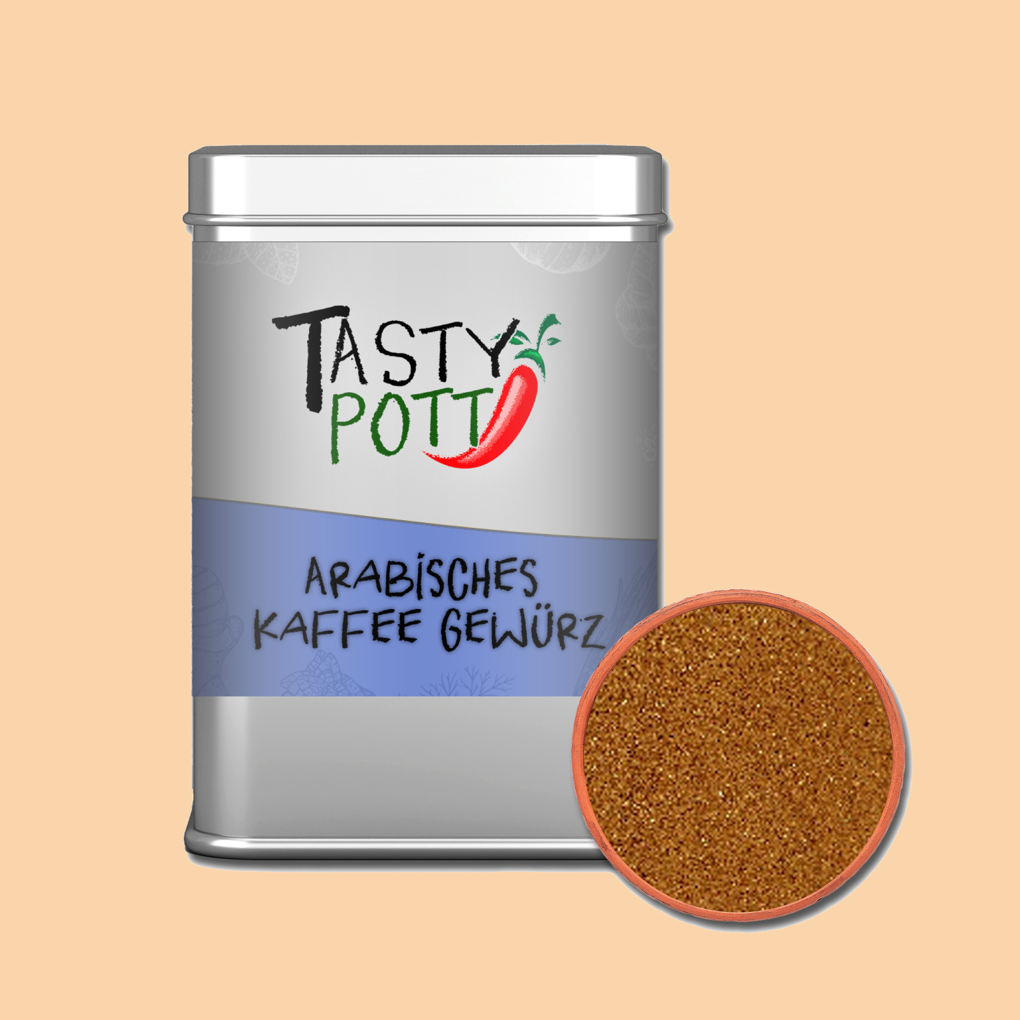 Arabische Kaffee Würze - Gewürzmischung für Kaffeespezialitäten - 60g Dose Tasty Pott 