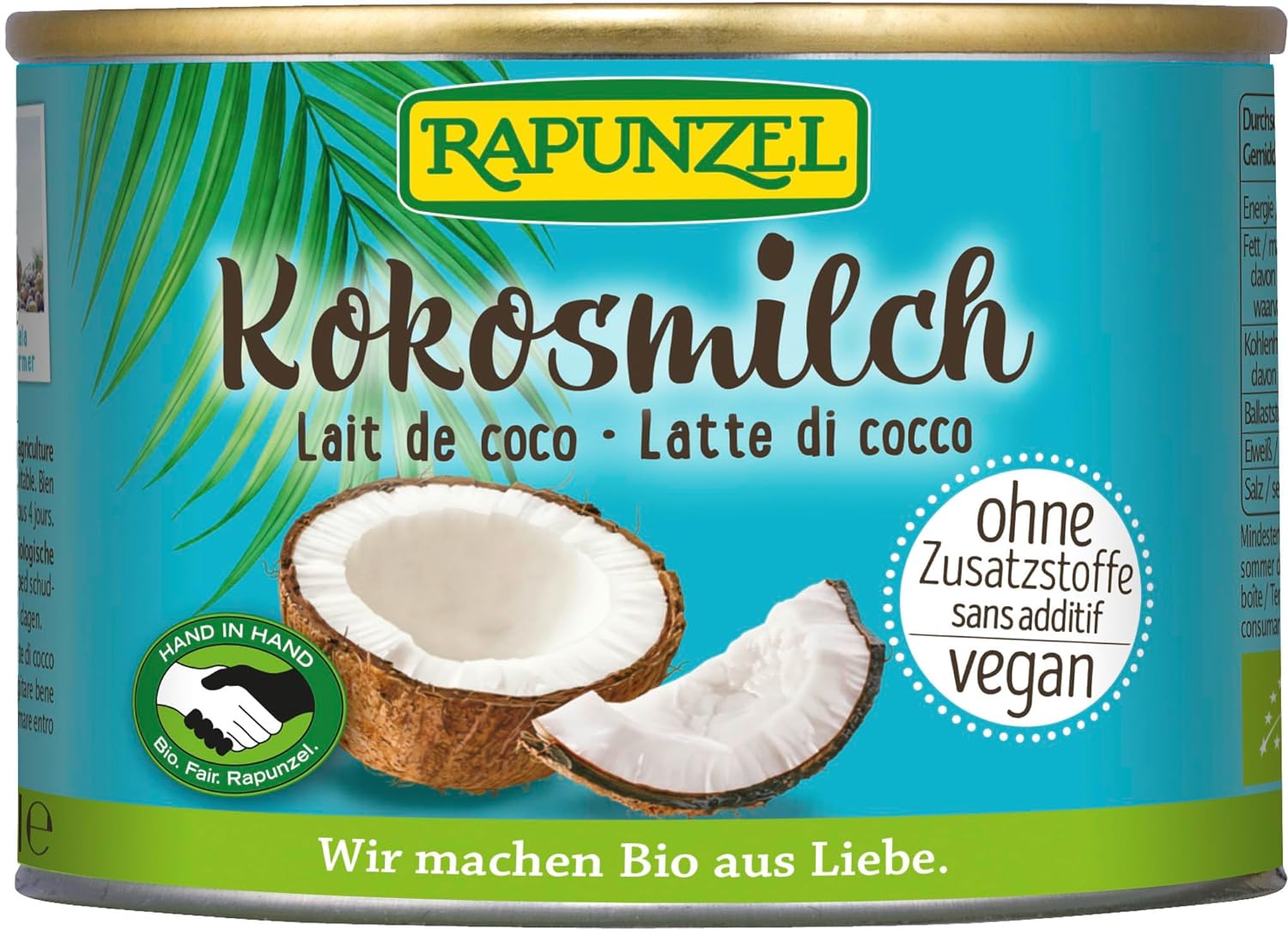 Rapunzel Bio Kokosmilch HIH (2 x 200 ml) Rapunzel Bio Kokosmilch HIH (2 x 200 ml)