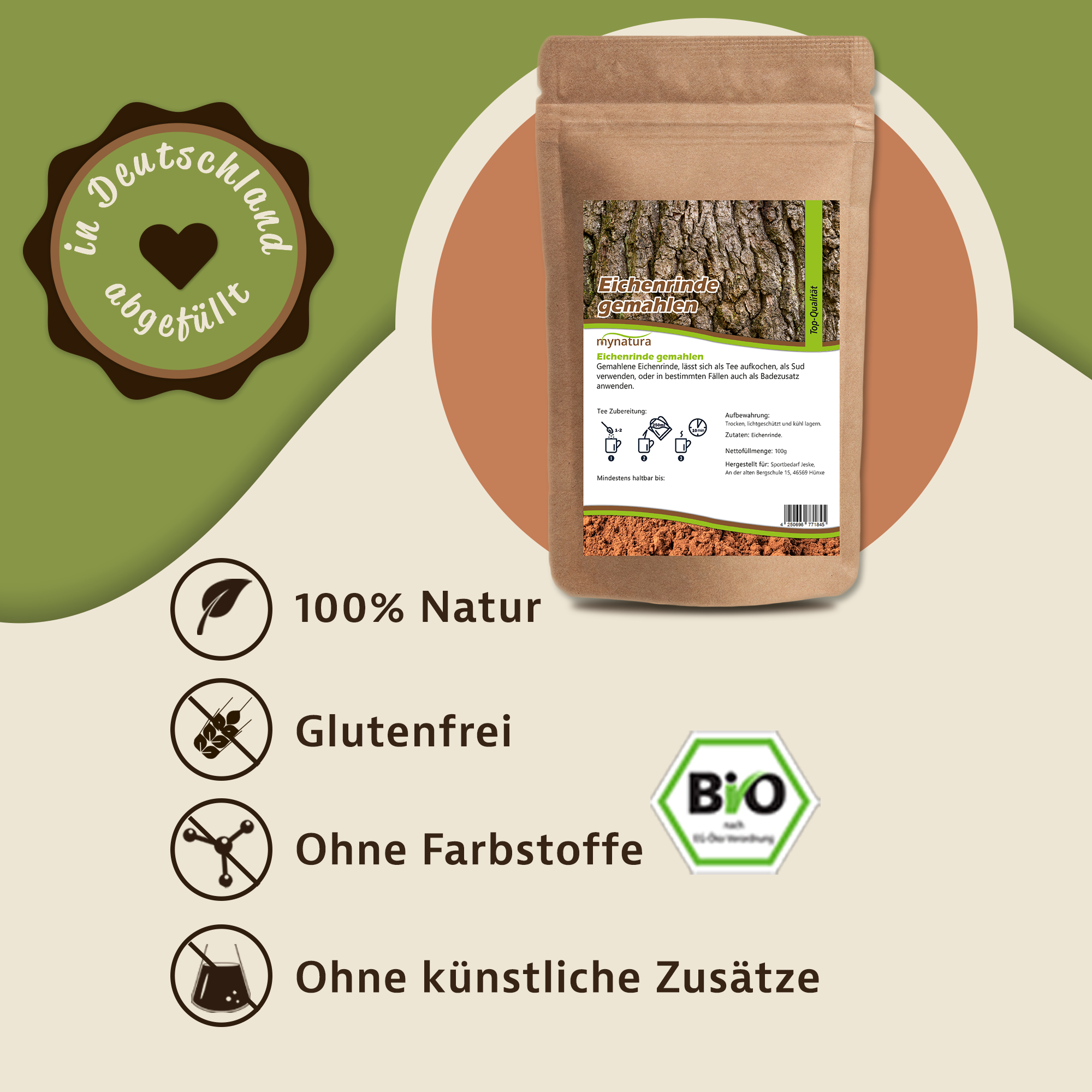 Mynatura Eichenrinde - gemahlen 250g