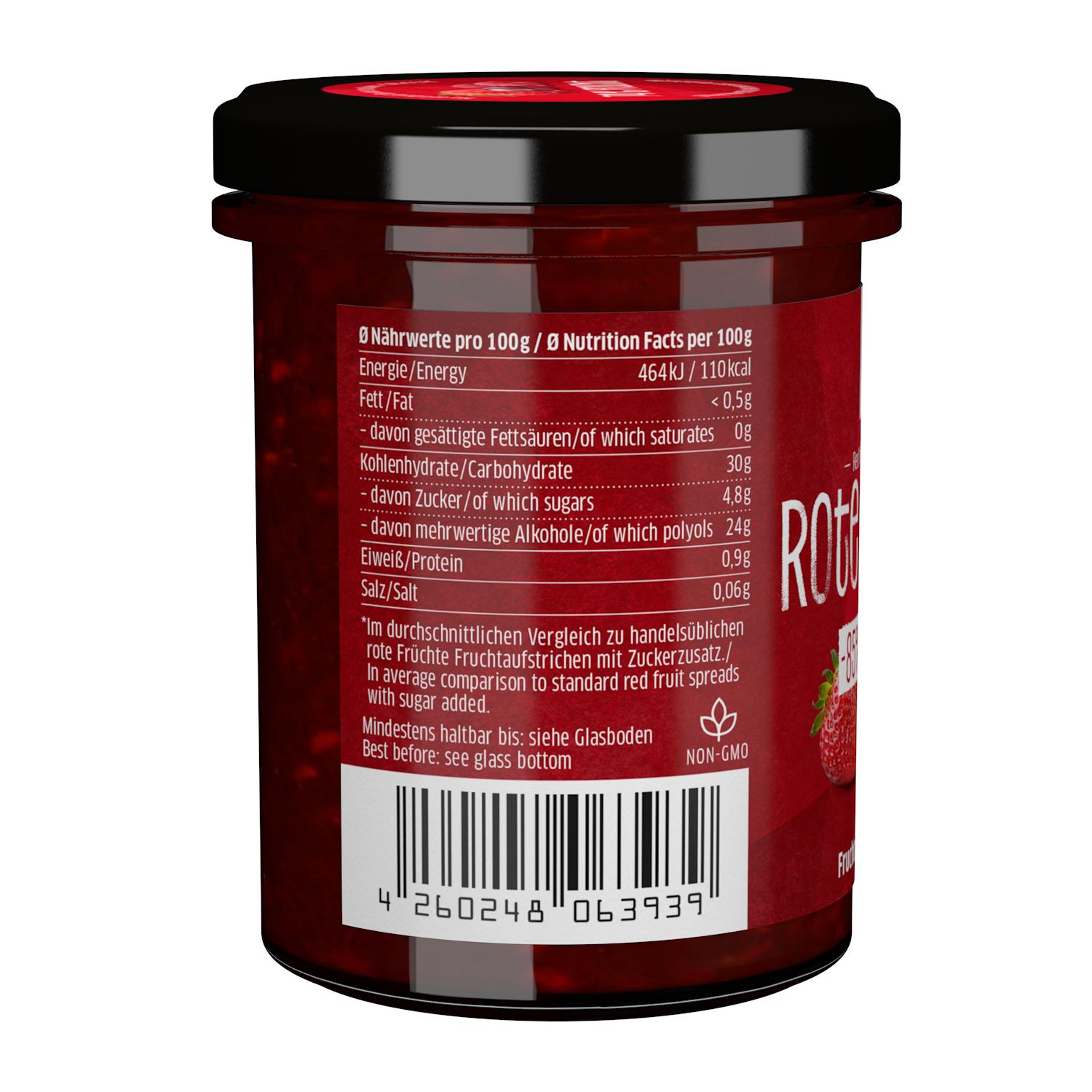 Xucker Aufstrich mit Xylit, Rote Früchte 220g Fruchtaufstrich Snack