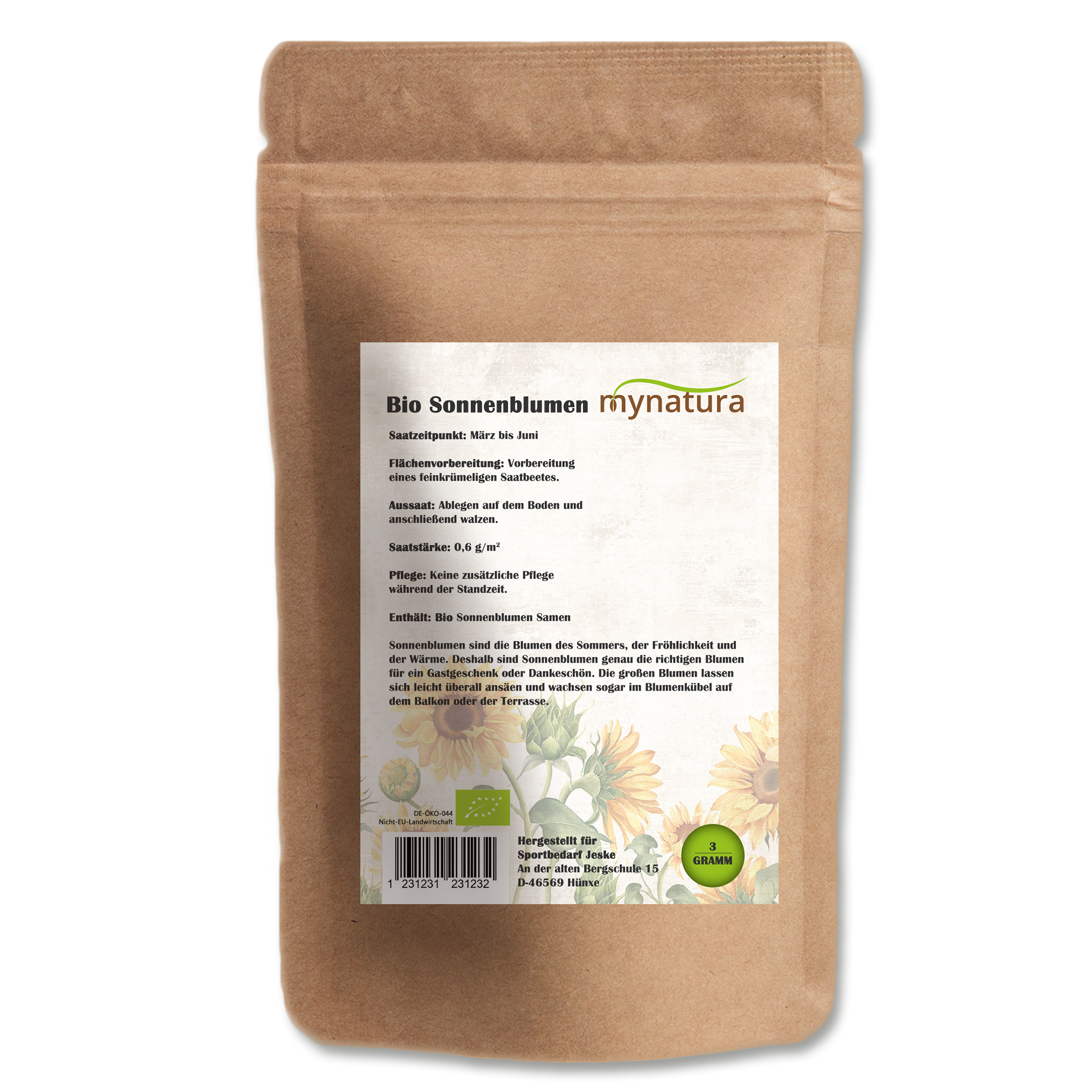 Mynatura Bio Sonnenblumen Saatgutmischung Saatgut (3g)