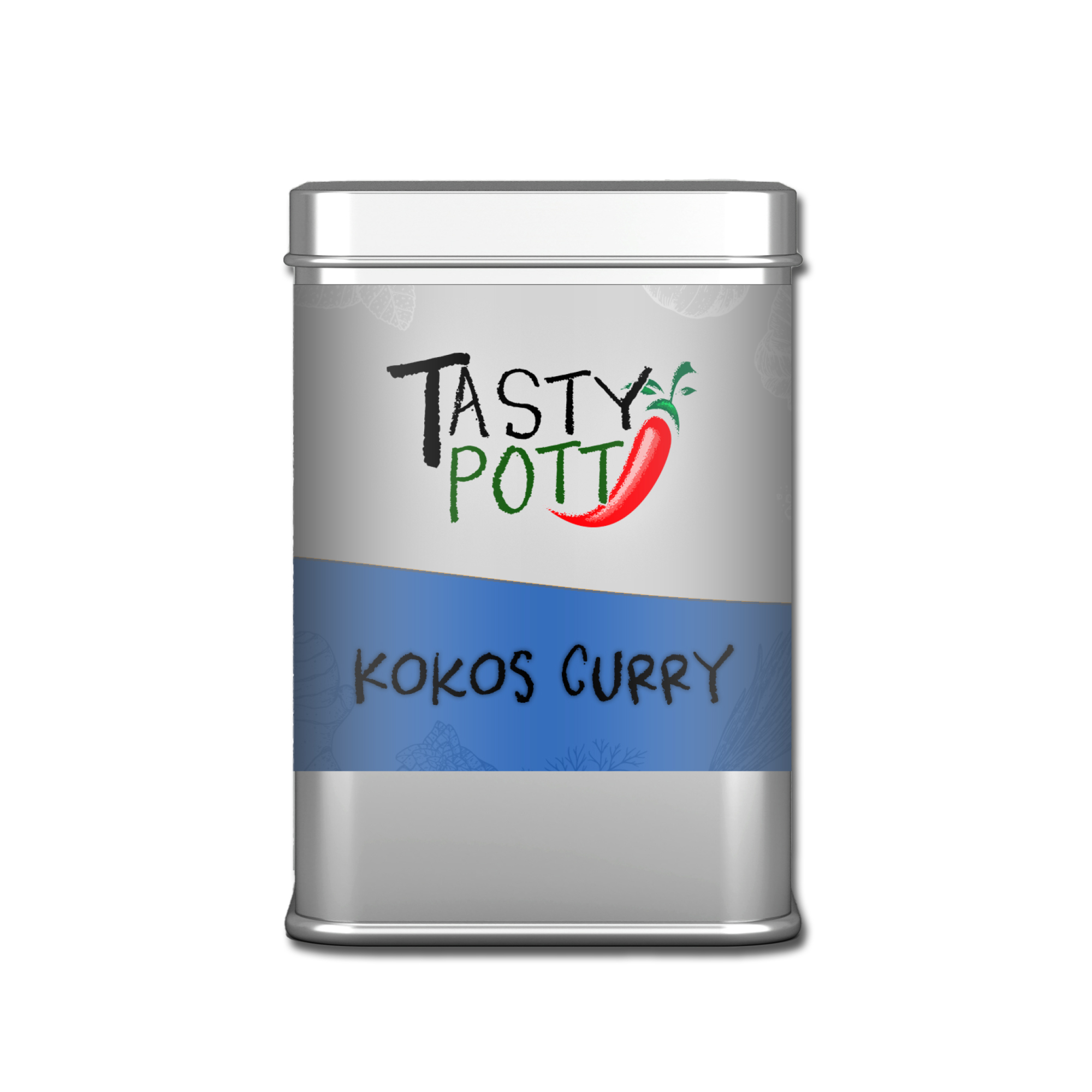 Kokos Curry Gewürz 75g Dose von Tasty Pott 