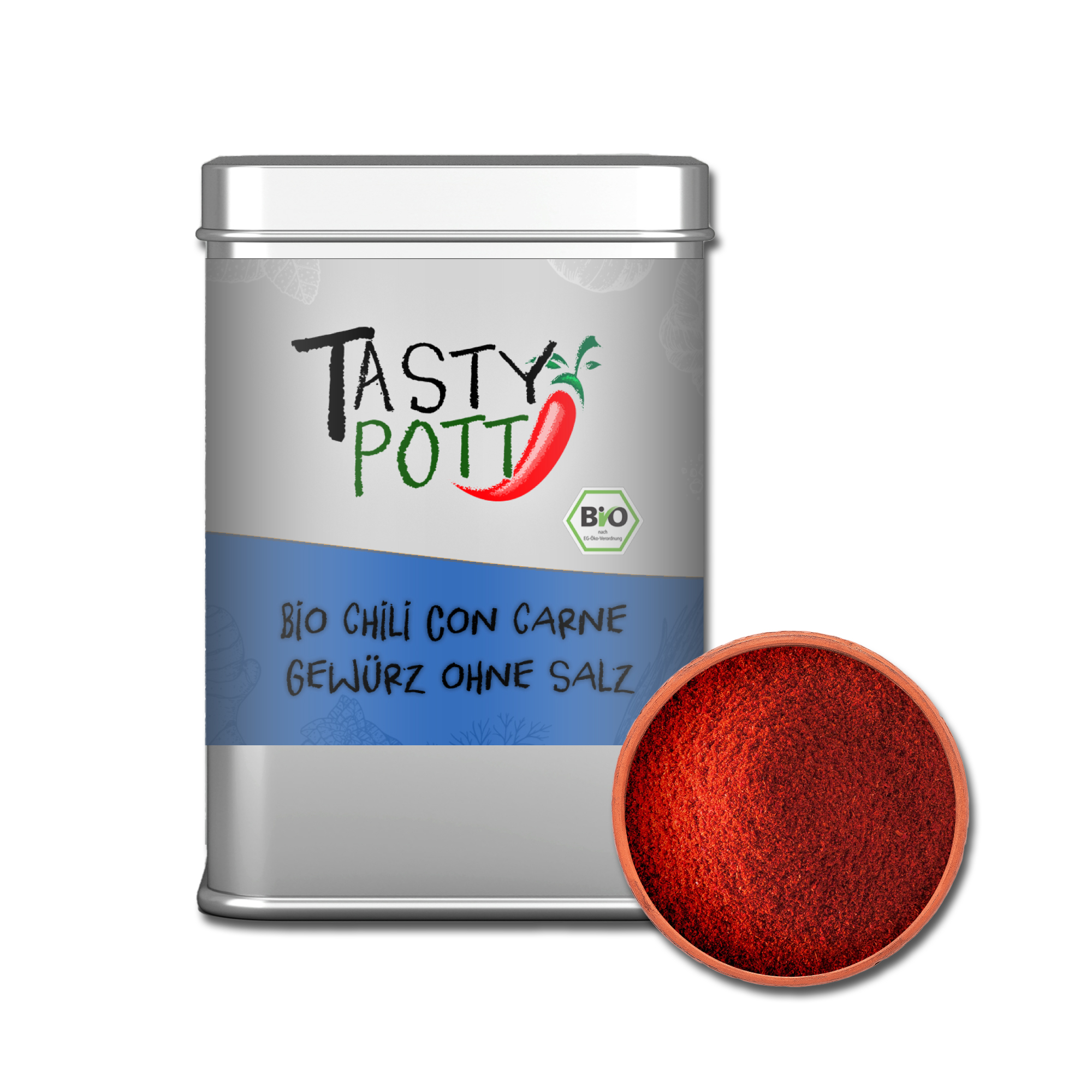 Bio Chili con Carne Gewürz - gemahlene Gewürzmischung - 100g Dose Tasty Pott Bio Chili con Carne Gewürz - gemahlene Gewürzmischung - 100g Dose Tasty Pott