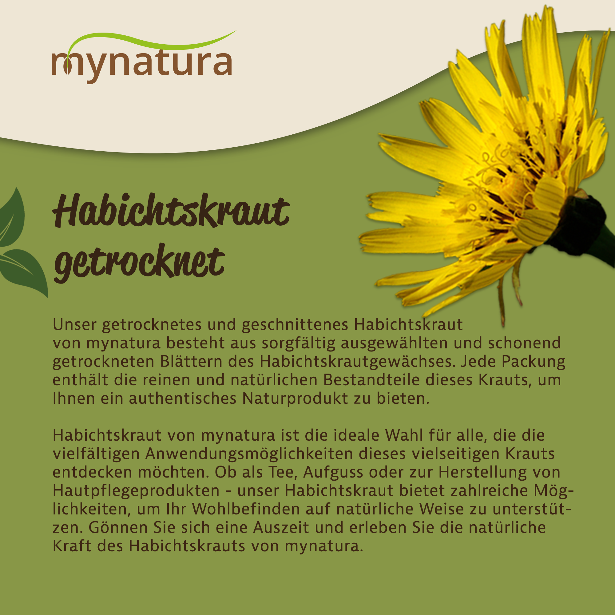 Getrocknetes Habichtskraut geschnitten – naturrein, vielseitig & aromatisch | Mynatura 100g