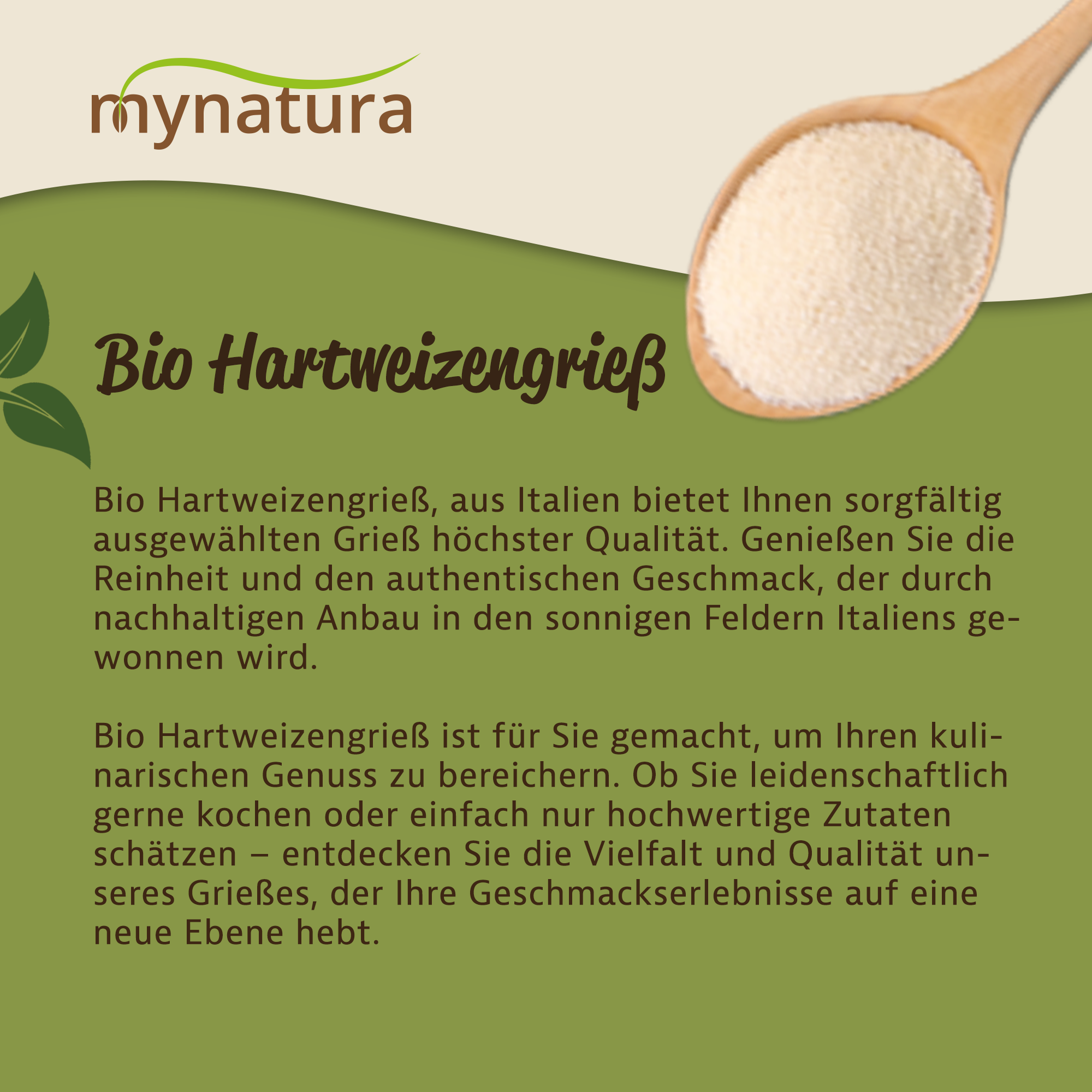 Mynatura Bio Hartweizengrieß 1000g