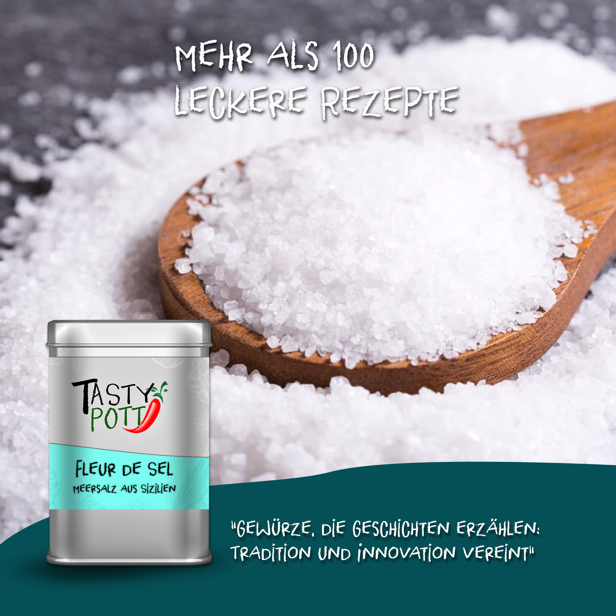 Fleur de Sel Meersalz 150g Dose von Tasty Pott