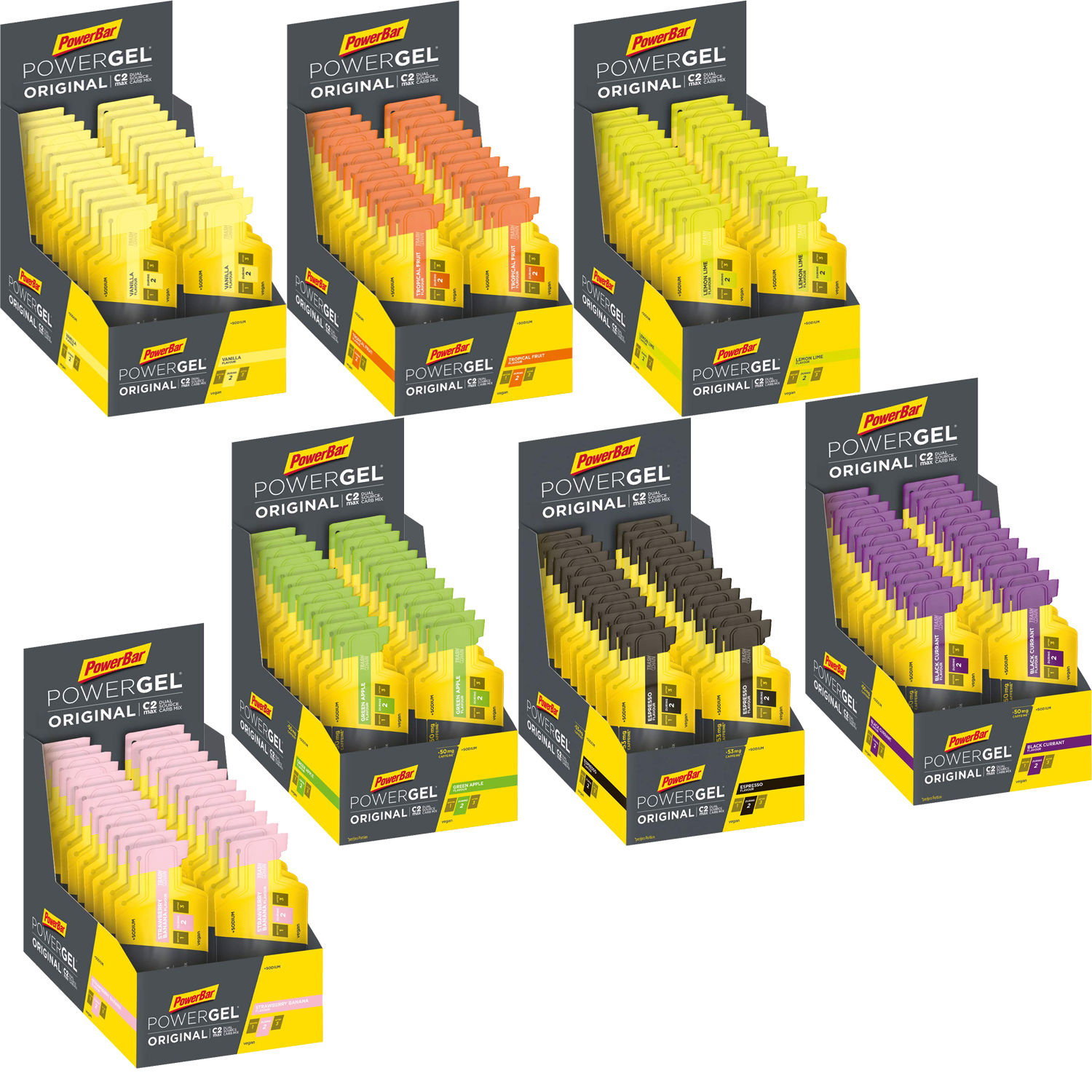 PowerBar Power Gel Beutel 24er Box,  24 Beutel a 41g PowerBar Power Gel Beutel 24er Box,  24 Beutel a 41g