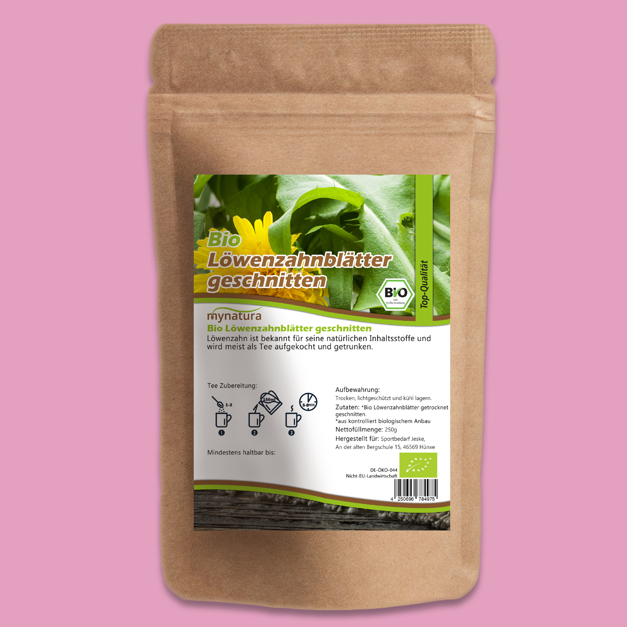 Bio-Löwenzahnblätter geschnitten – naturbelassen, vielseitig & aromatisch | Mynatura 250g