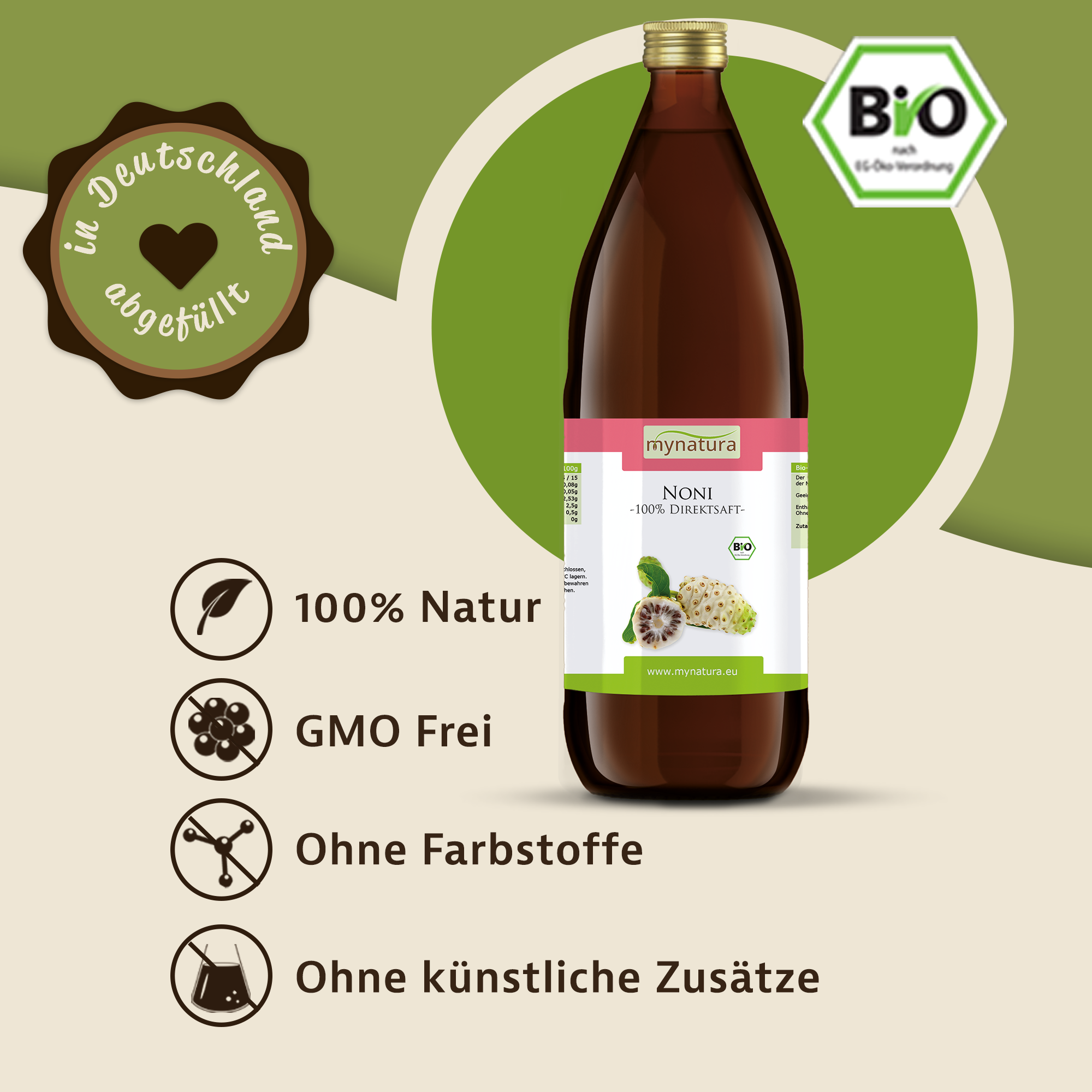 Mynatura Bio Nonisaft 1l - Noni Frucht Saft Stachelannone