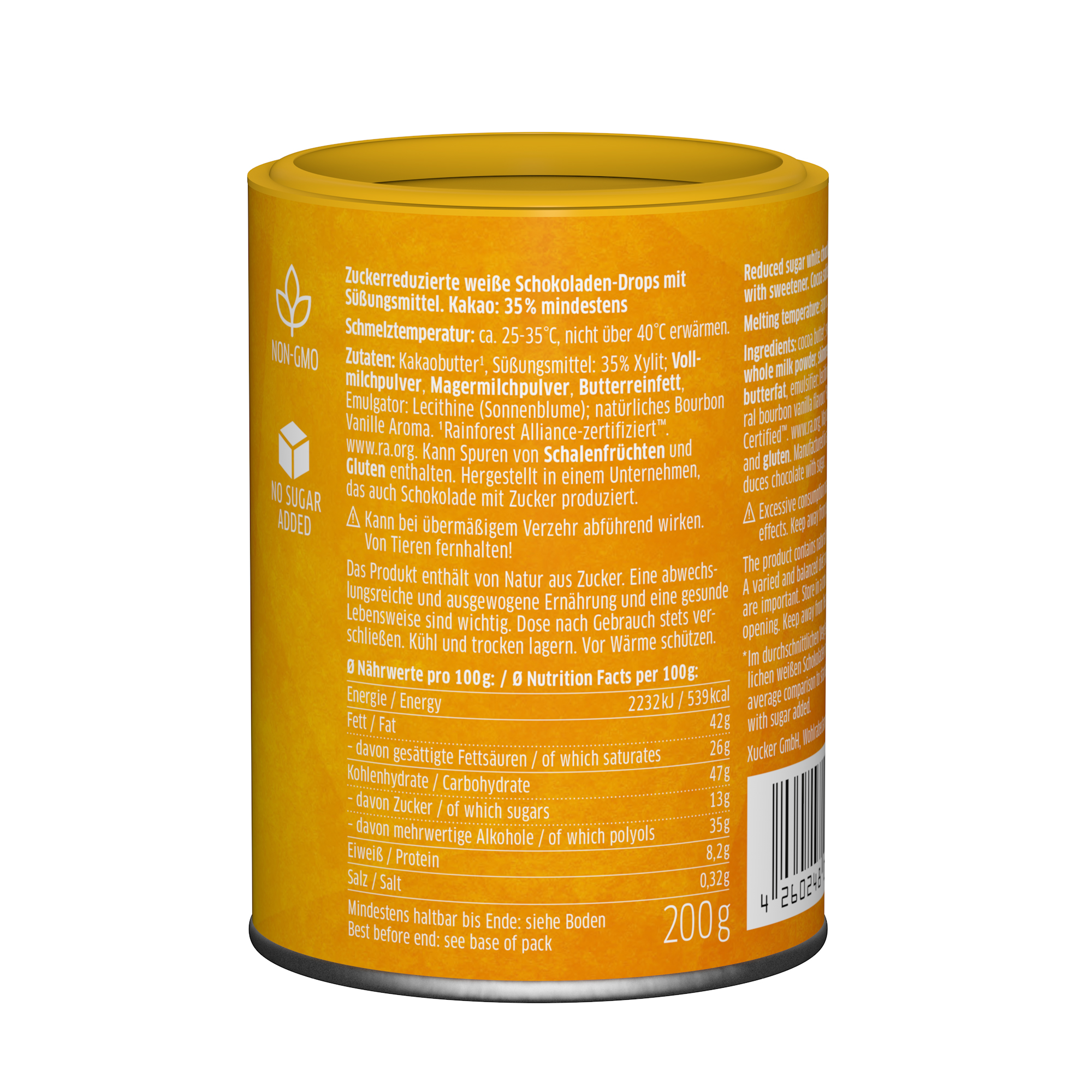 Xucker Schoko Drops weiße Schokolade 200g