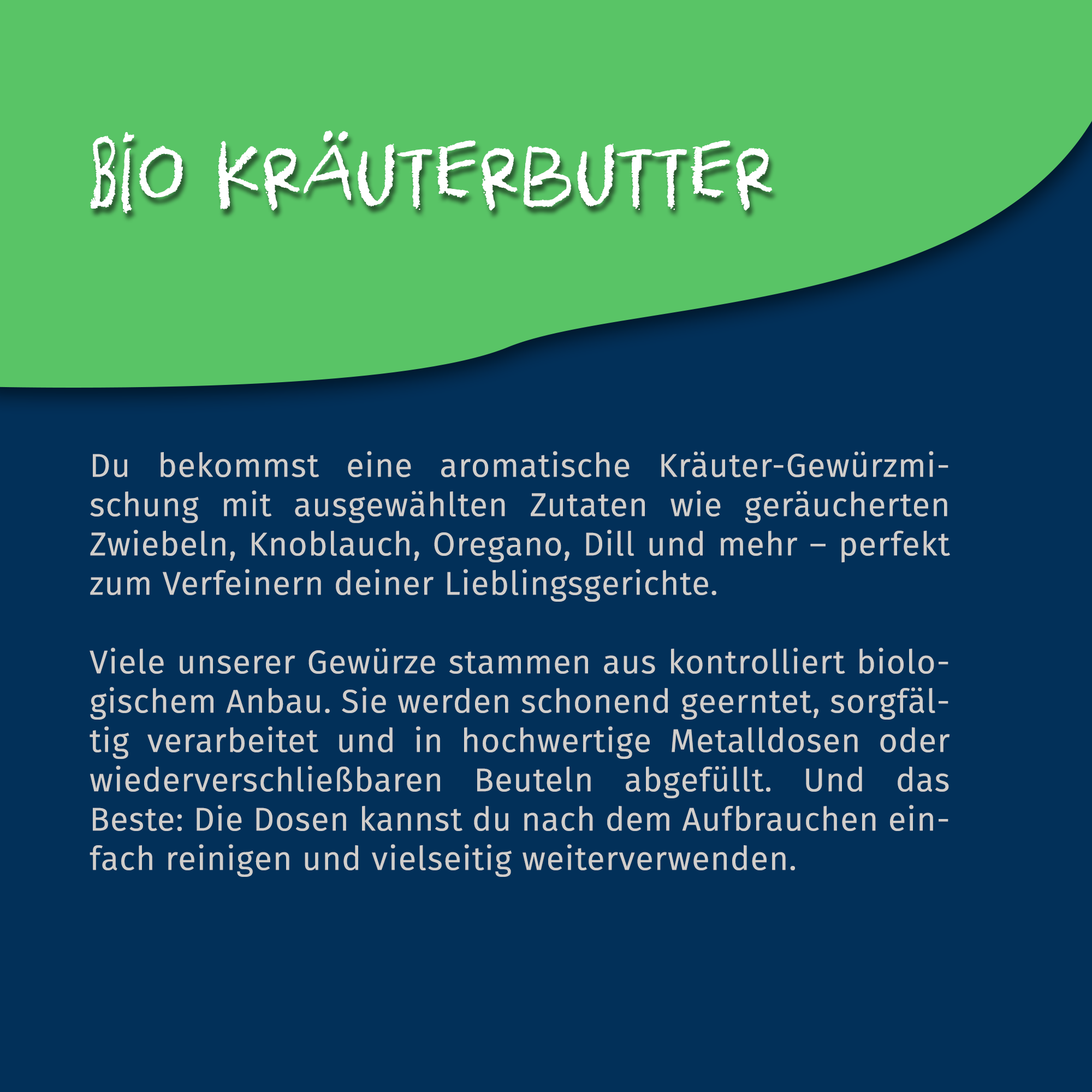 Bio Kräuterbutter Mix - Kräutermischung - 80g Dose von Tasty Pott Bio Kräuterbutter Mix - Kräutermischung - 80g Dose von Tasty Pott