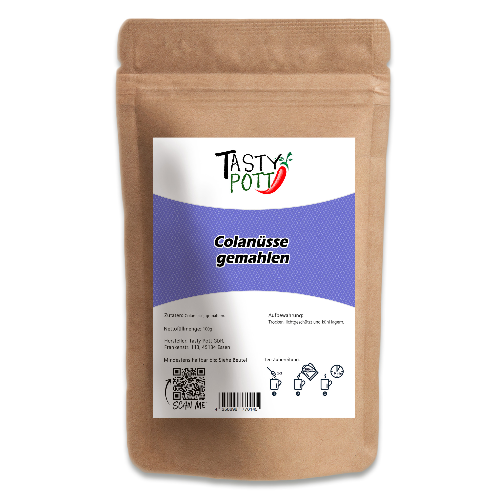 Gemahlene Colanüsse von Tasty Pott – Natürliches Superfood für Getränke & Rezepte