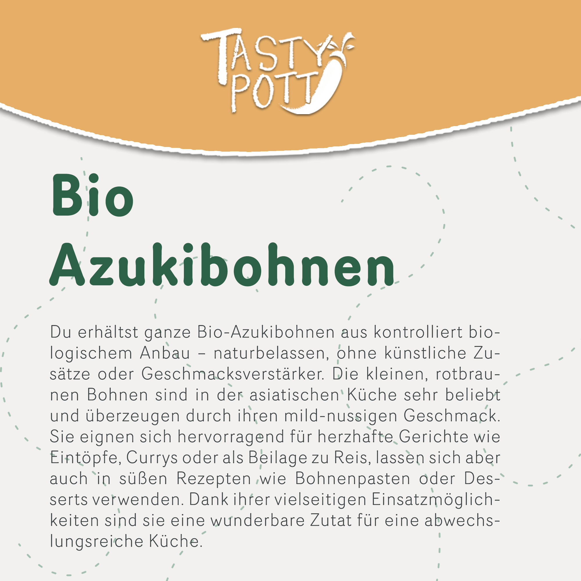 Tasty Pott Bio Azukibohnen ganz 1Kg