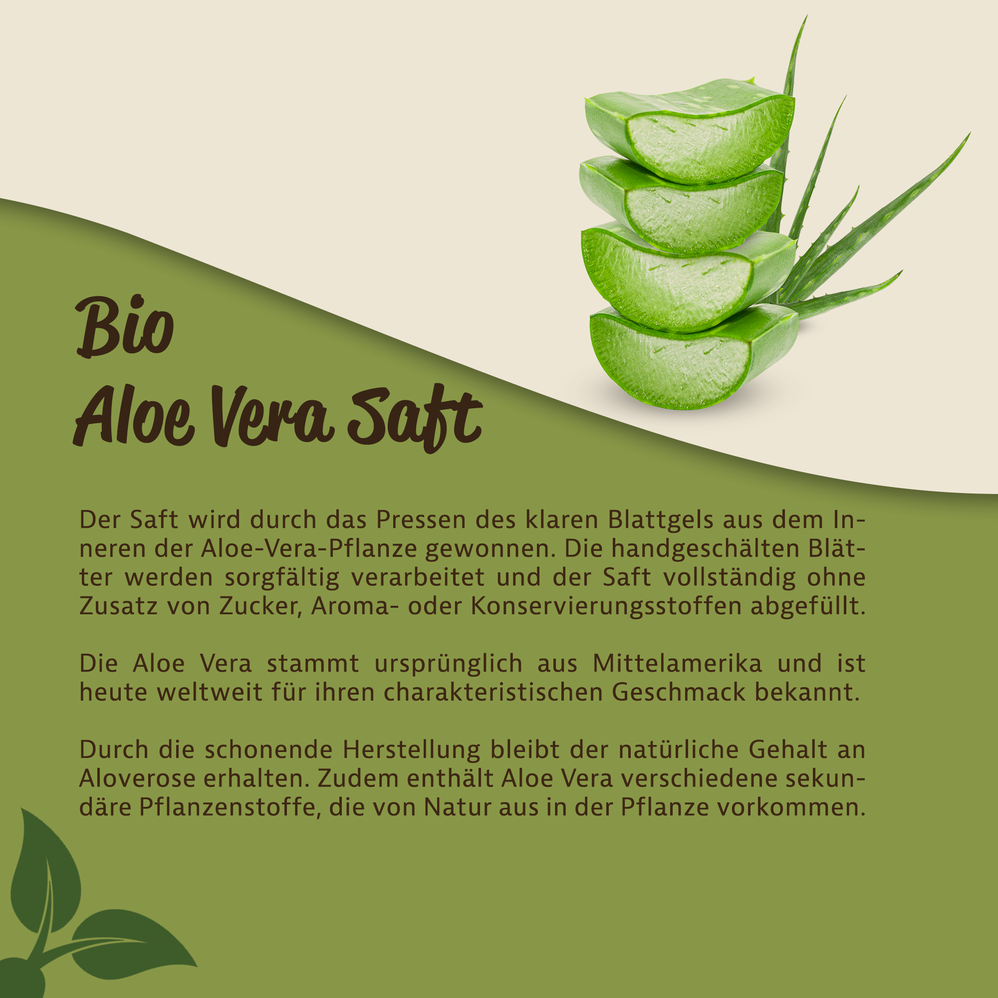 Mynatura Bio Aloe Vera 1L - Direktsaft Pflanzensaft