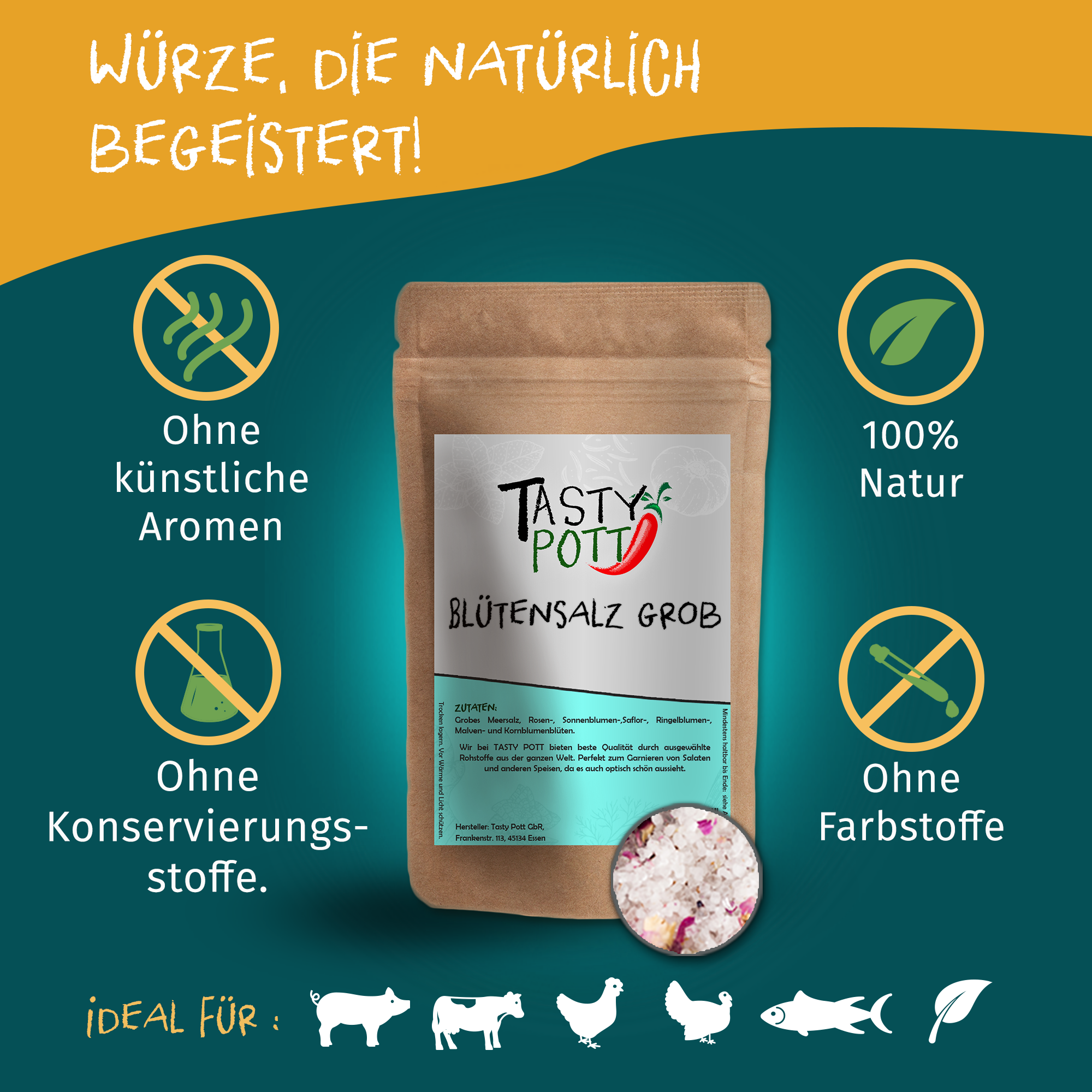 Grobes Blütensalz Salzmischung 100g