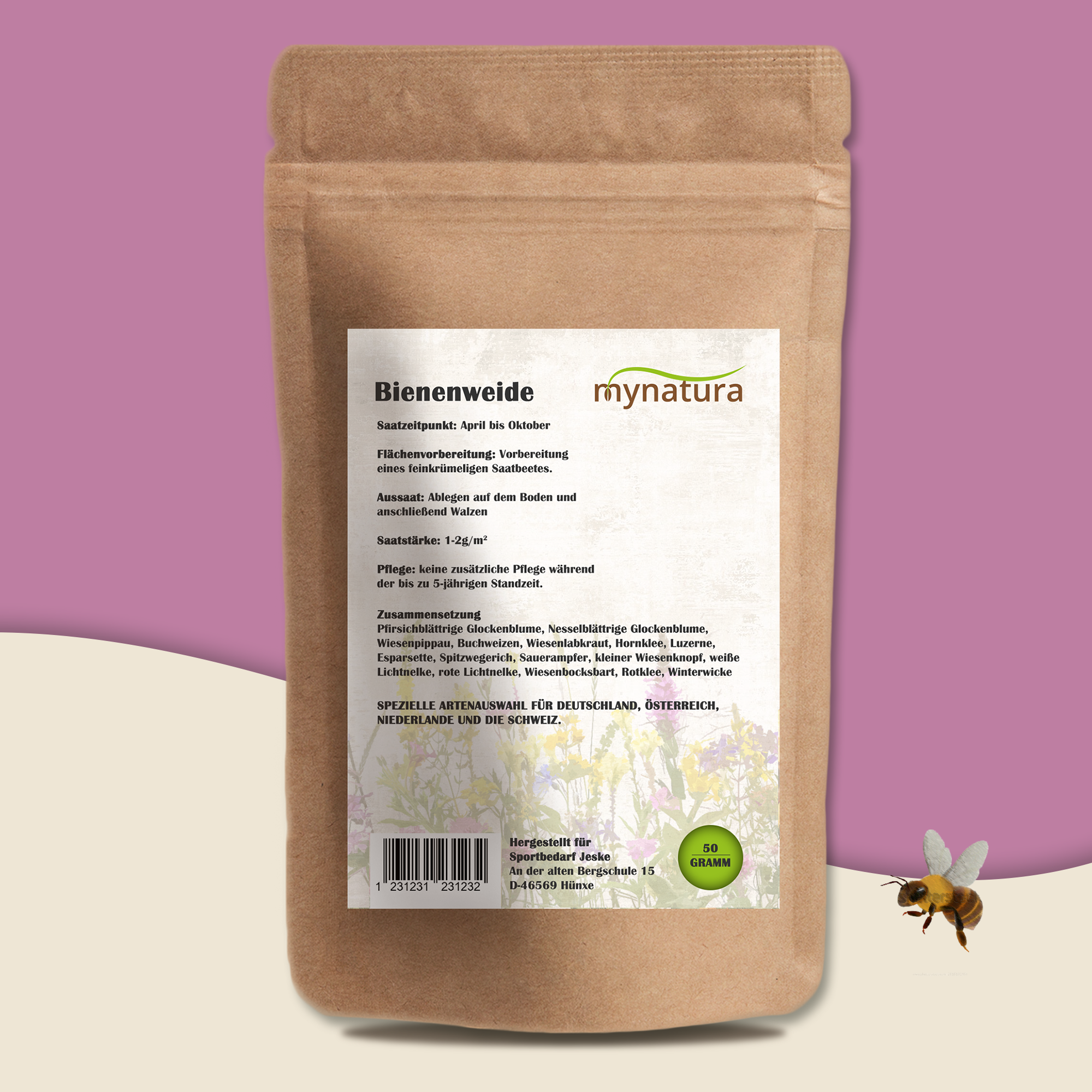 Mynatura Bienenweide für den Halbschatten und Schattenbereich 50g Mynatura Bienenweide für den Halbschatten und Schattenbereich 50g