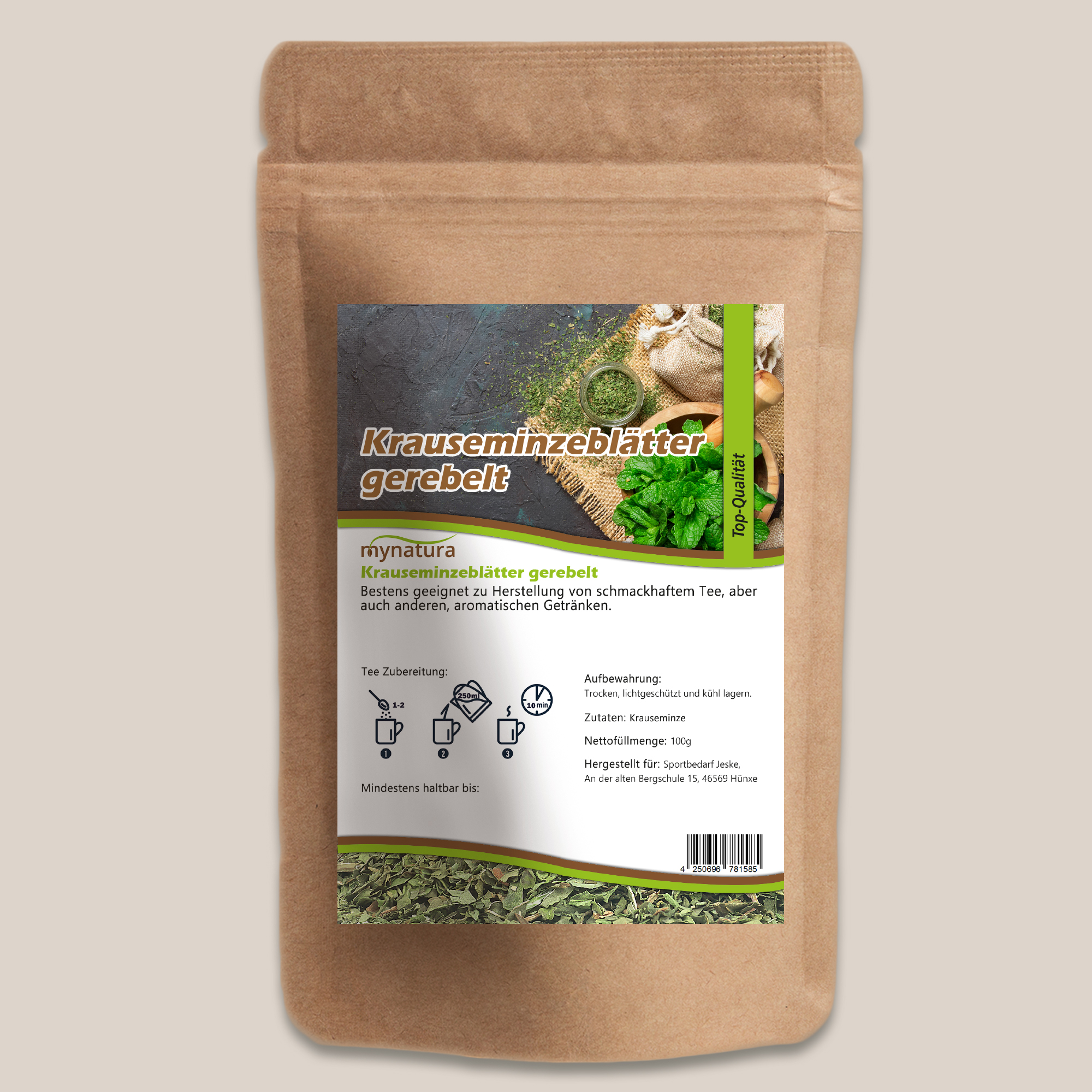 Krauseminzblätter gerebelt von Mynatura – aromatische Minze für Tee, Küche & Rezepte 250g Krauseminzblätter gerebelt von Mynatura – aromatische Minze für Tee, Küche & Rezepte 250g