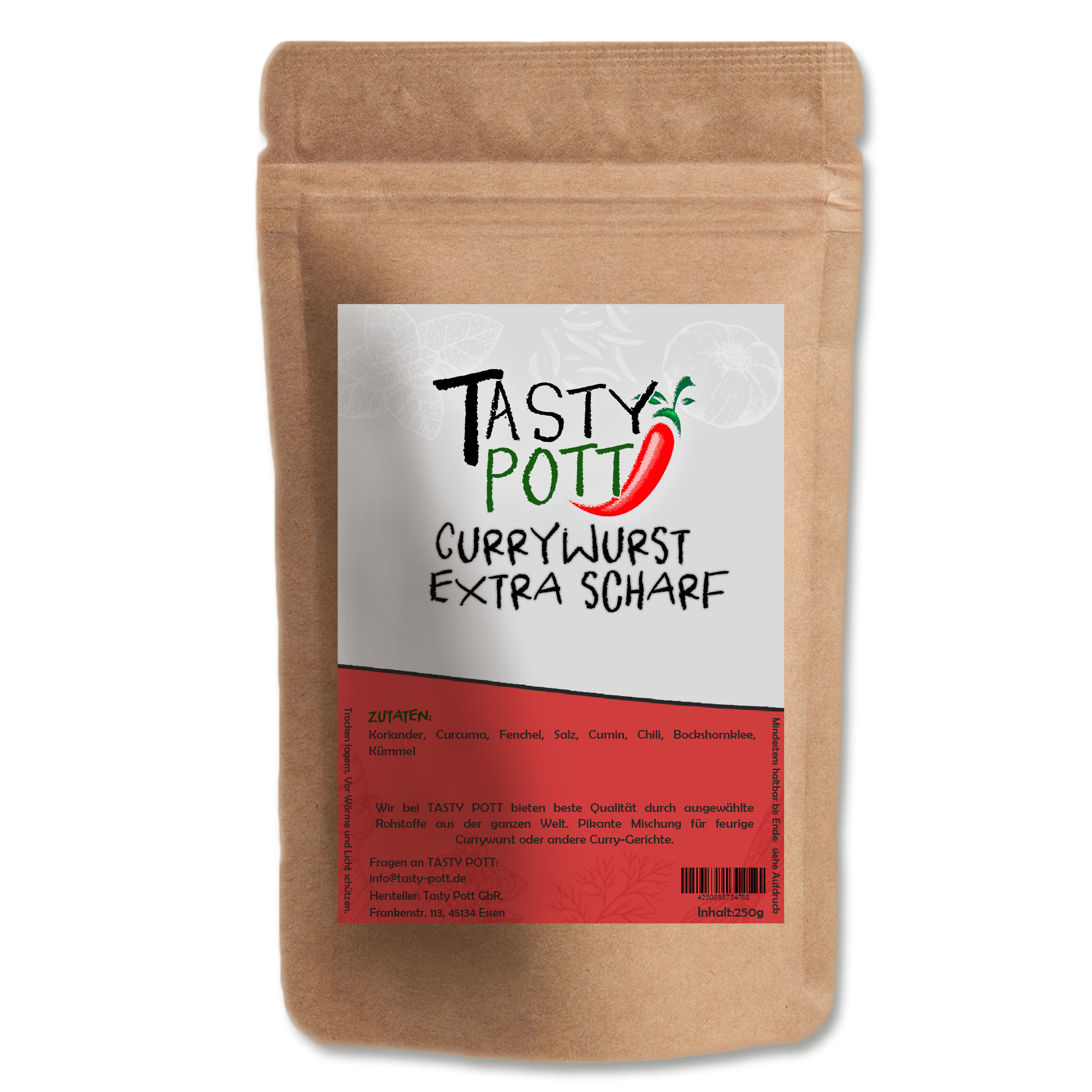 Currywurst Gewürz - extra scharf Gewürzmischung - 30g Beutel Tasty Pott Currywurst Gewürz - extra scharf Gewürzmischung - 30g Beutel Tasty Pott