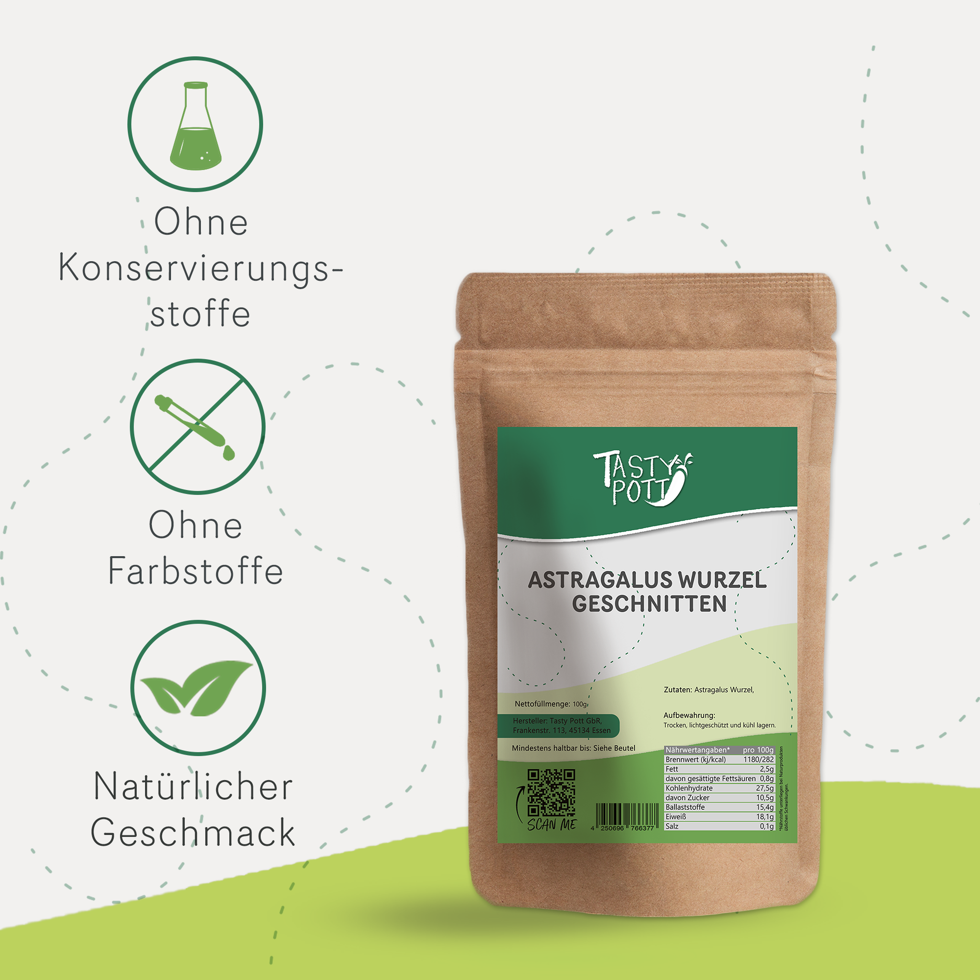 Astragalus Wurzel geschnitten