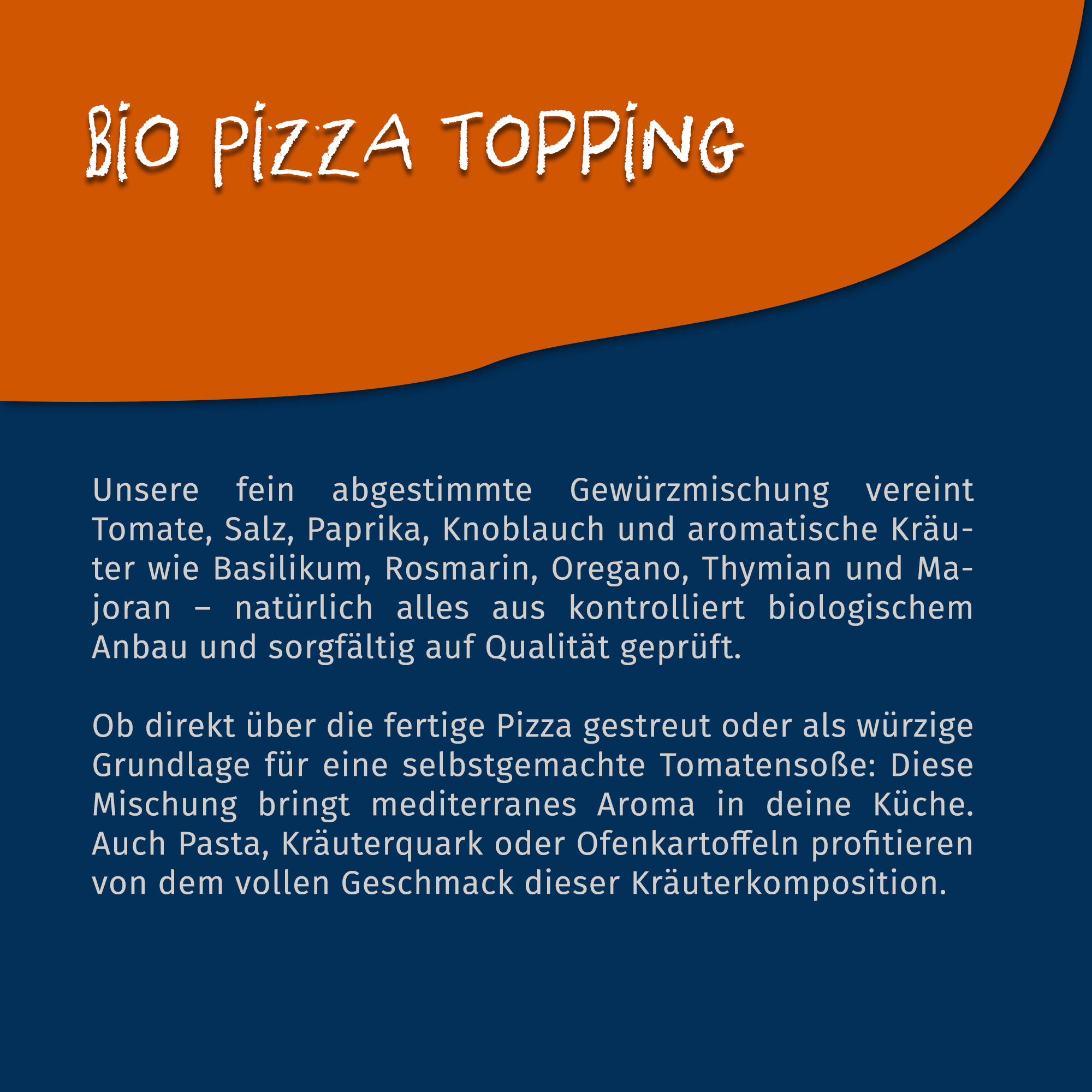 Bio Pizza Topping - Gewürzmischung - 70g Dose von Tasty Pott Bio Pizza Topping - Gewürzmischung - 70g Dose von Tasty Pott