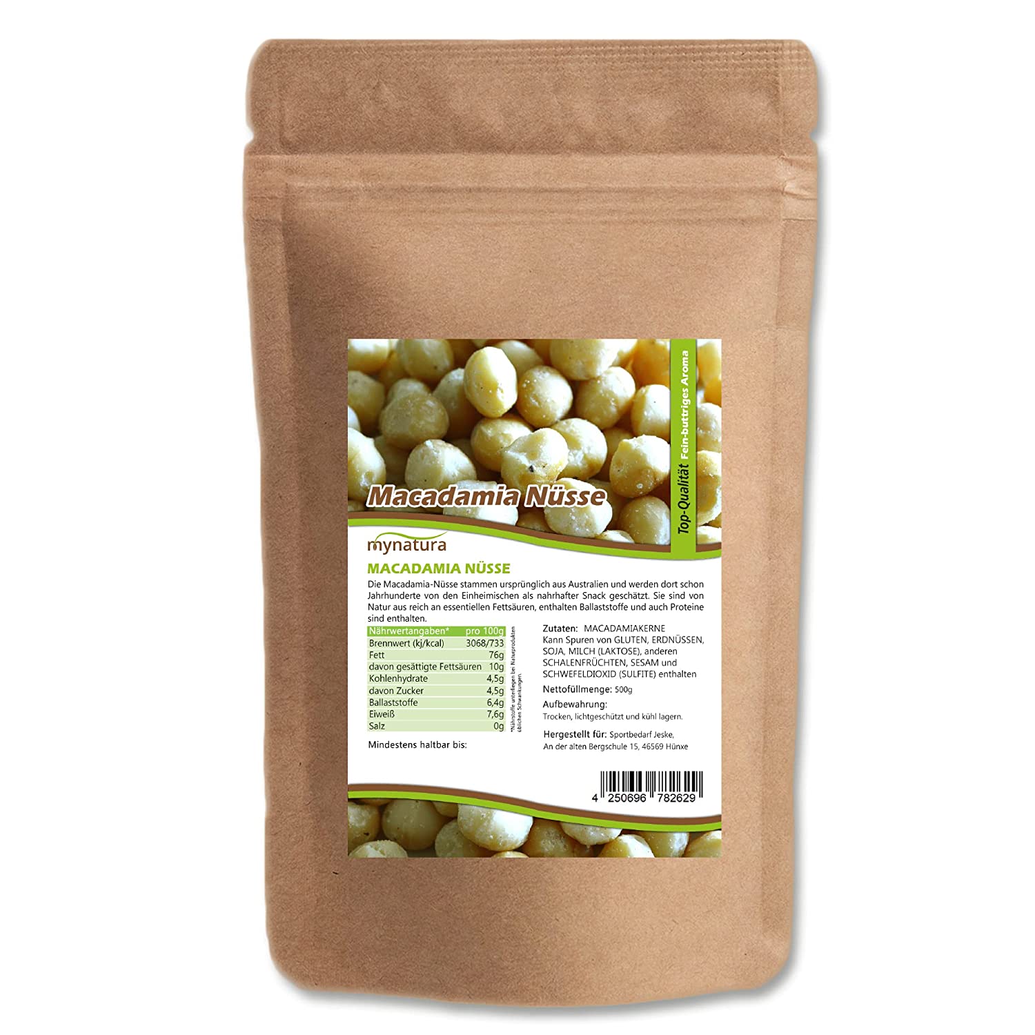Macadamia-Kerne von Mynatura – Edle Nüsse mit feinem Butteraroma für Genuss und Küche Macadamia-Kerne von Mynatura – Edle Nüsse mit feinem Butteraroma für Genuss und Küche