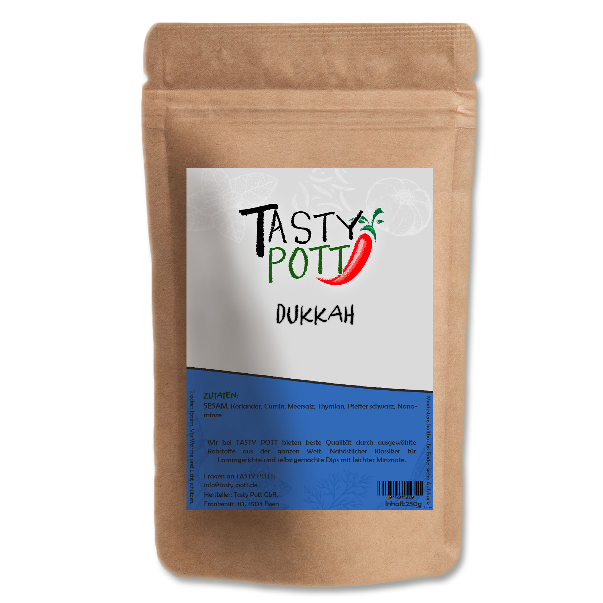 Dukkah Gewürz - ägyptische Gewürzmischung - 250g Beutel von Tasty Pott