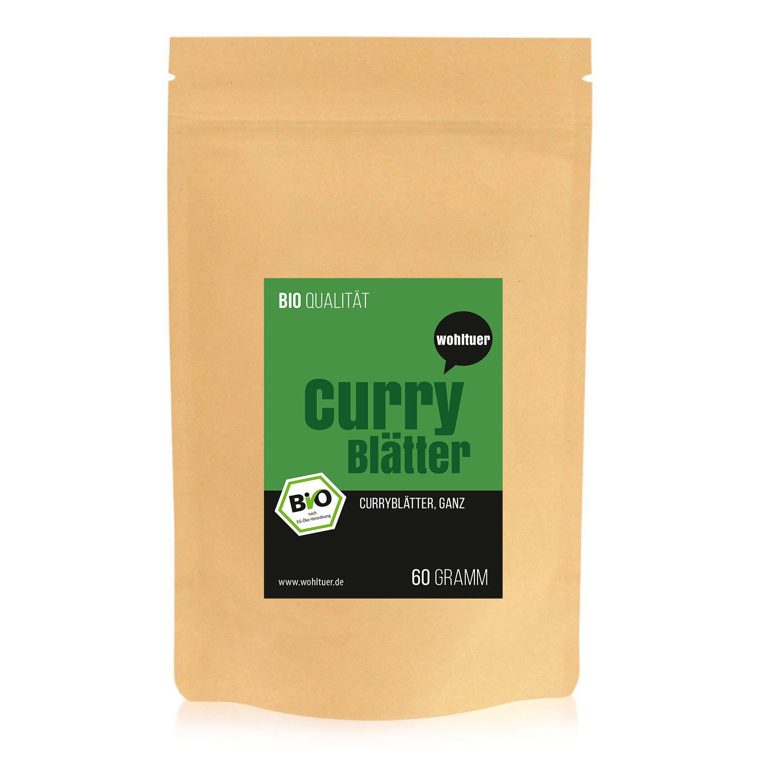 Wohltuer Bio Curryblätter ganz 60g - Sehr eisenreiche Gewürz Tee Wohltuer Bio Curryblätter ganz 60g - Sehr eisenreiche Gewürz Tee