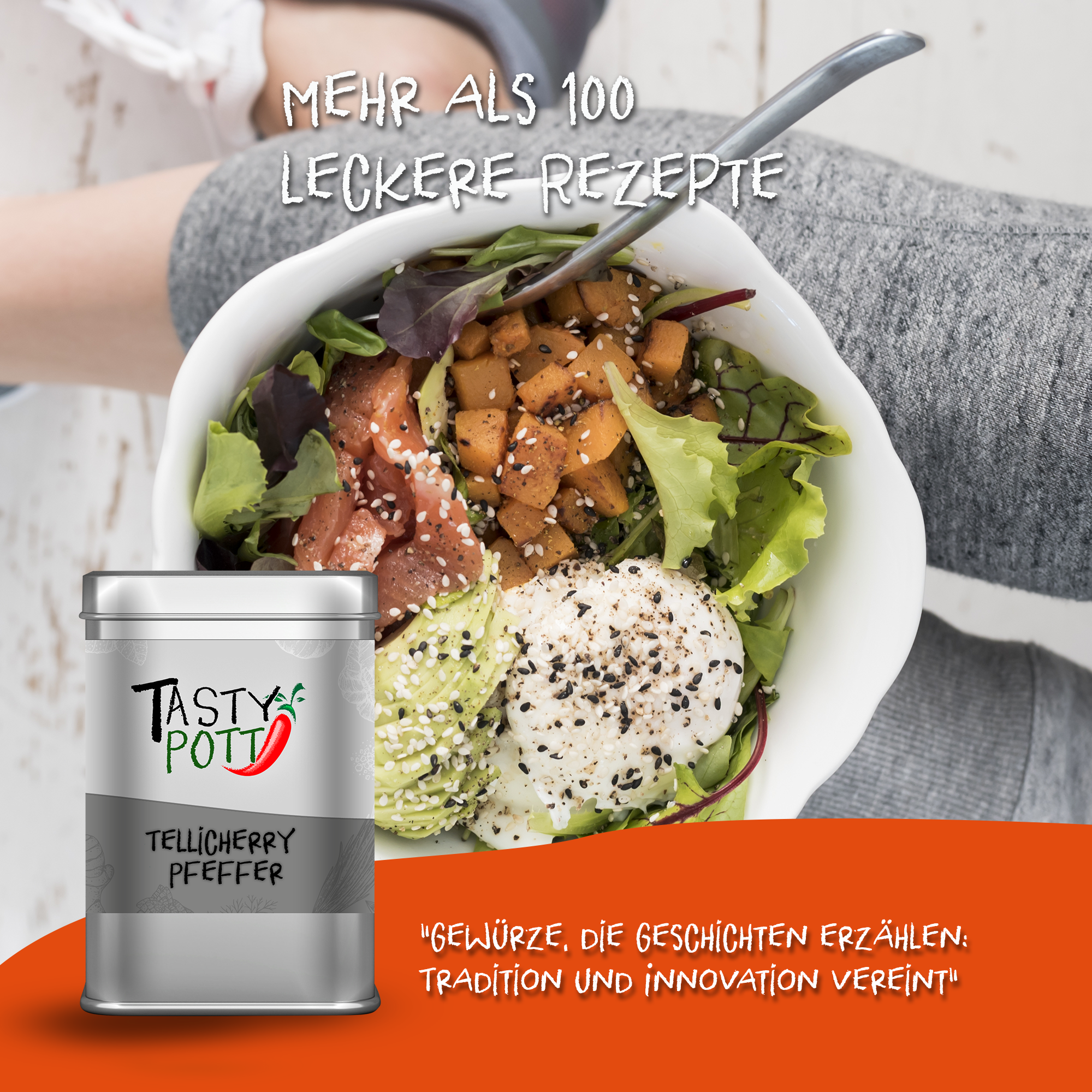 Tellicherry Pfeffer ganz 80g Dose von Tasty Pott